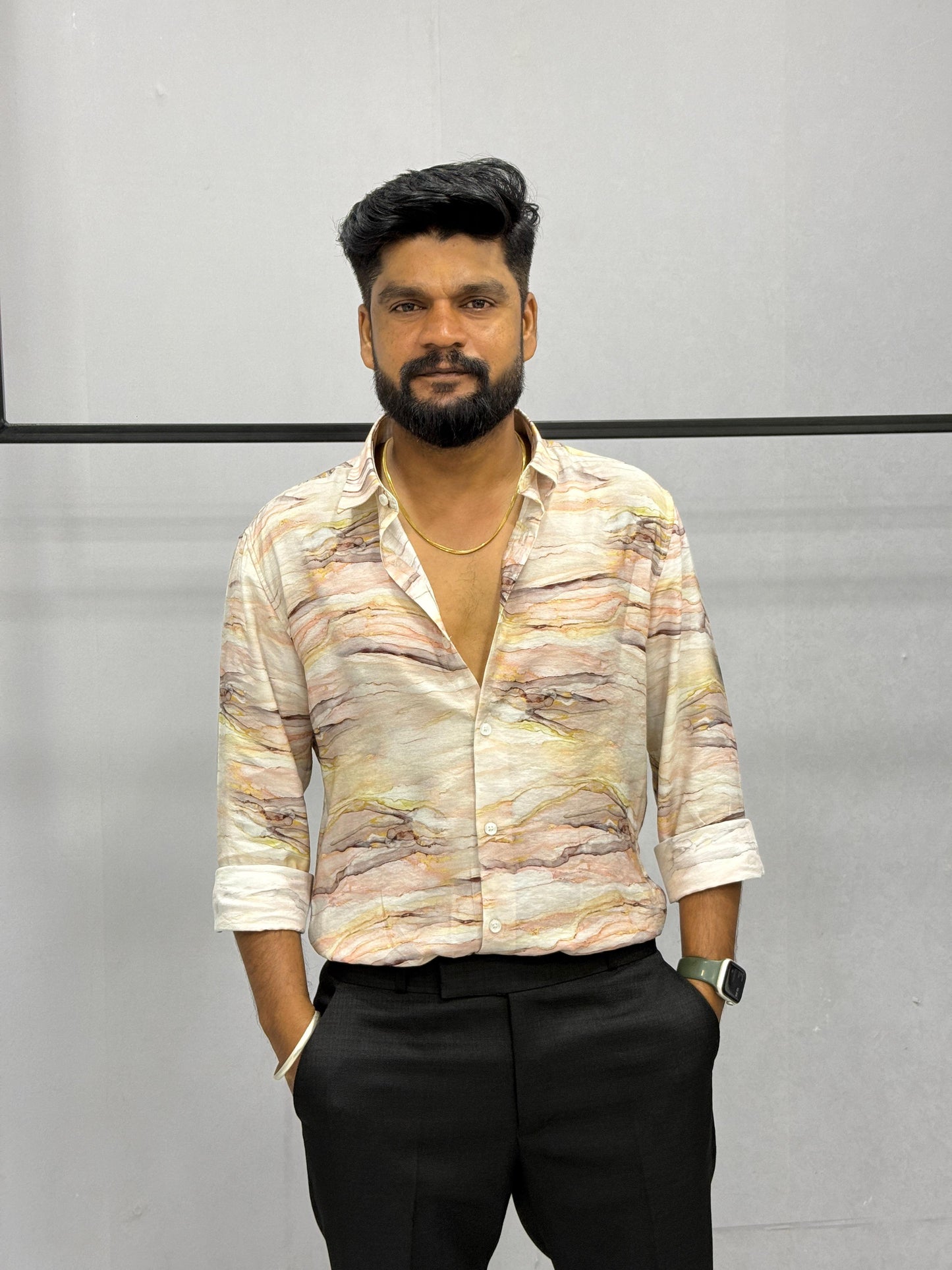 IMPORTED CRUSHED PRINTED SHIRT