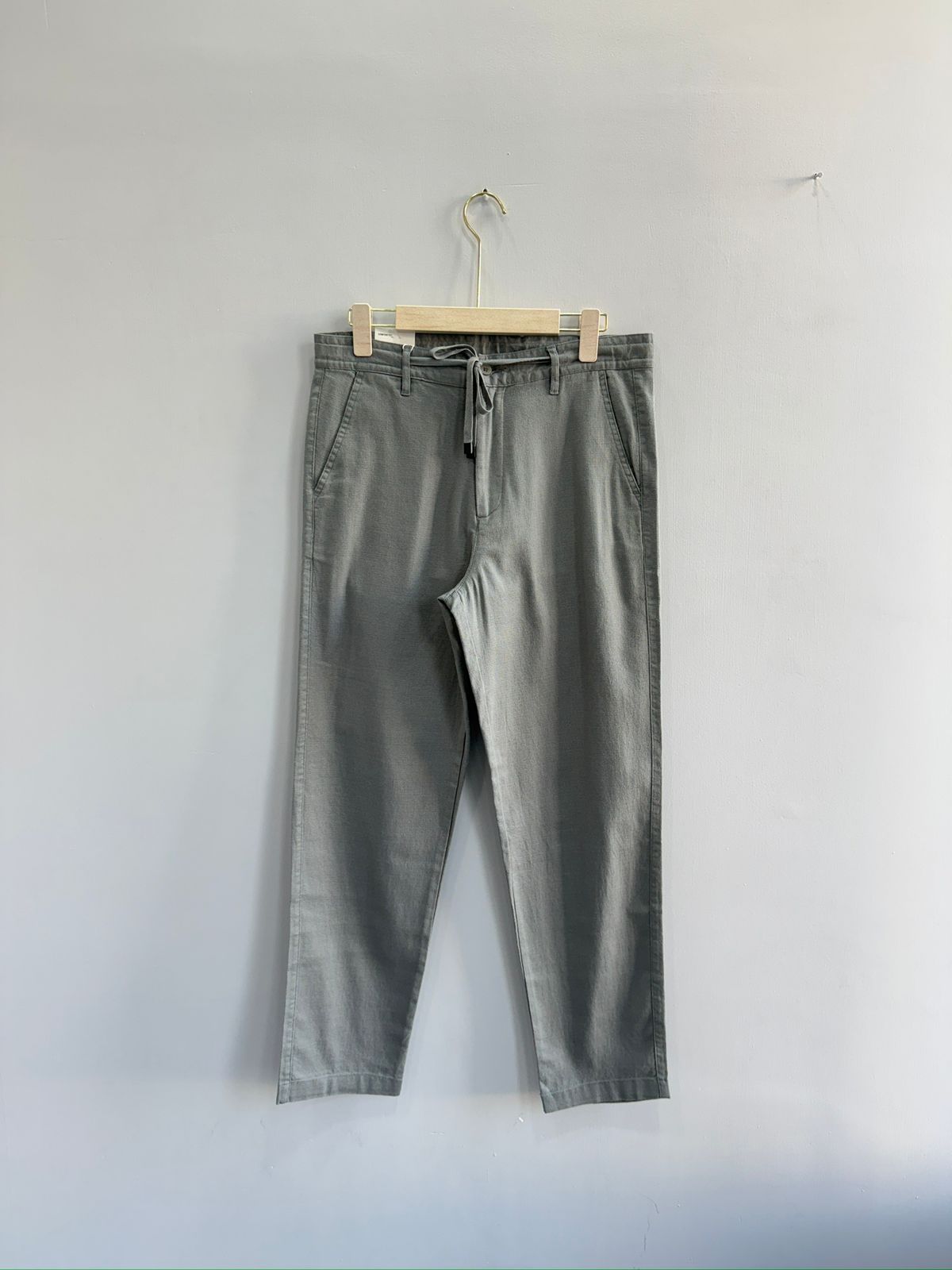 STRAIGHT FIT LINEN TROUSERS