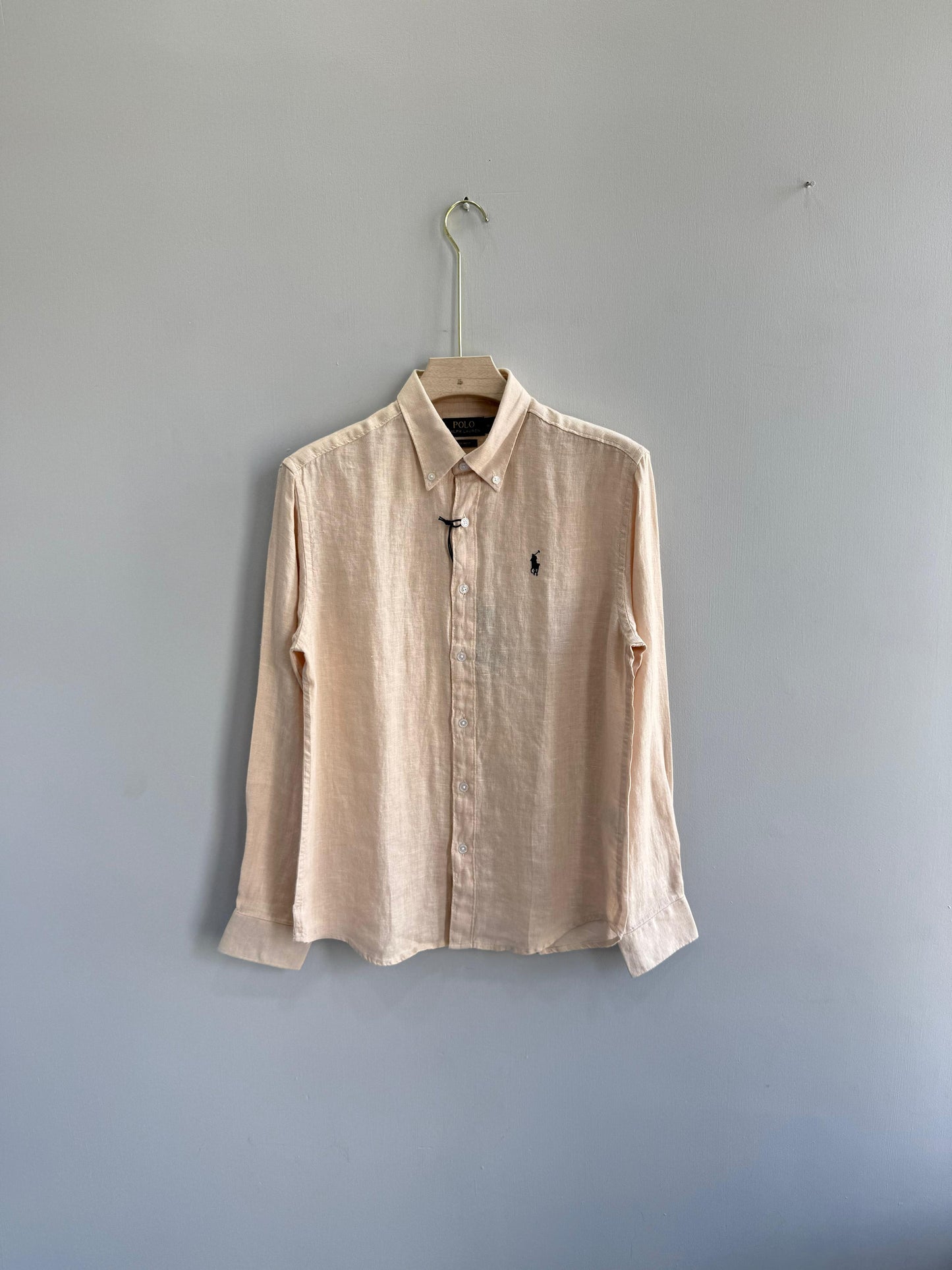 LIGHT ORANGE PURE LINEN SHIRT