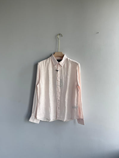 BABY PINK PURE LINEN SHIRT