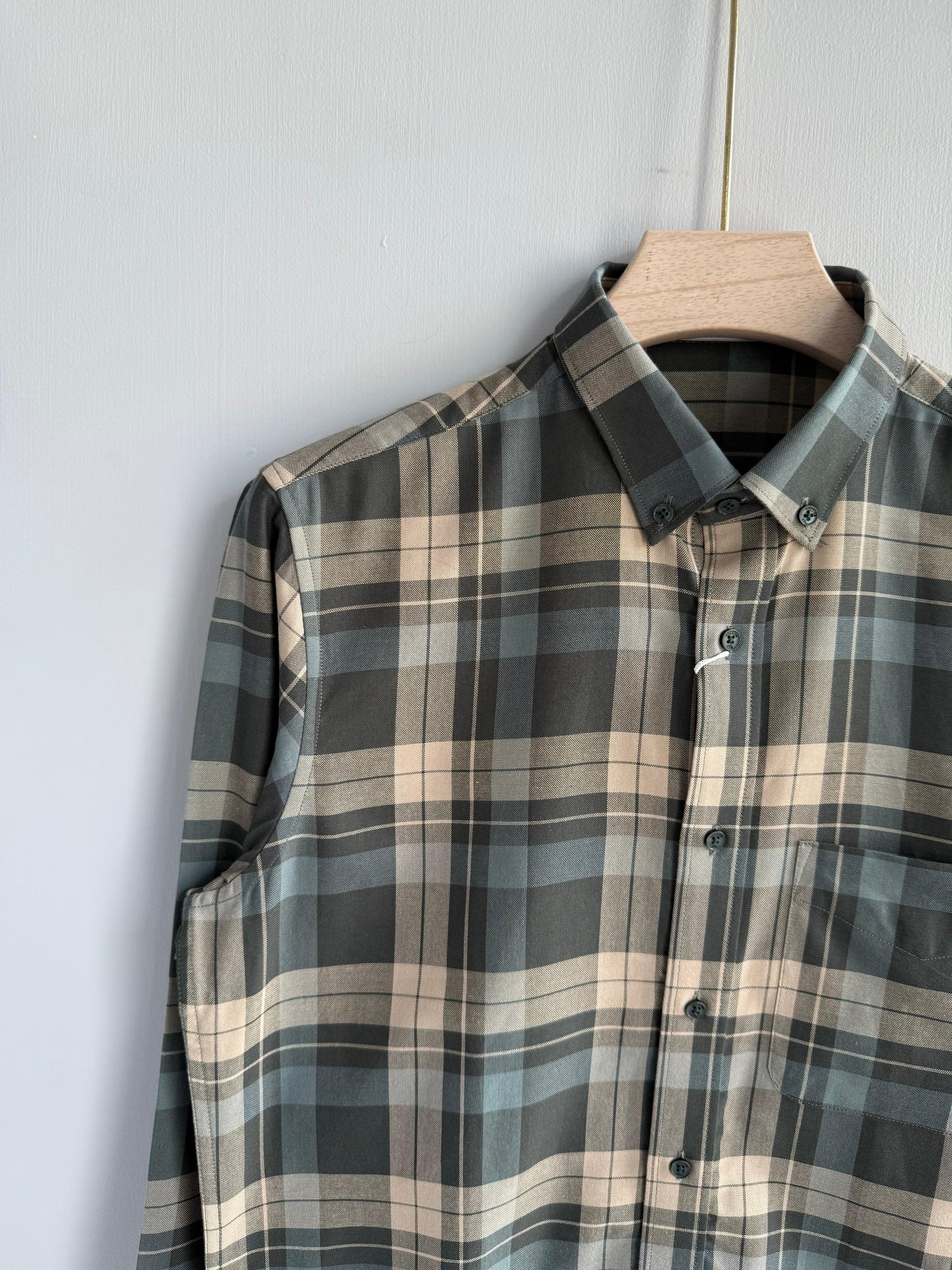 GREEN FLANNEL COTTON SHIRT