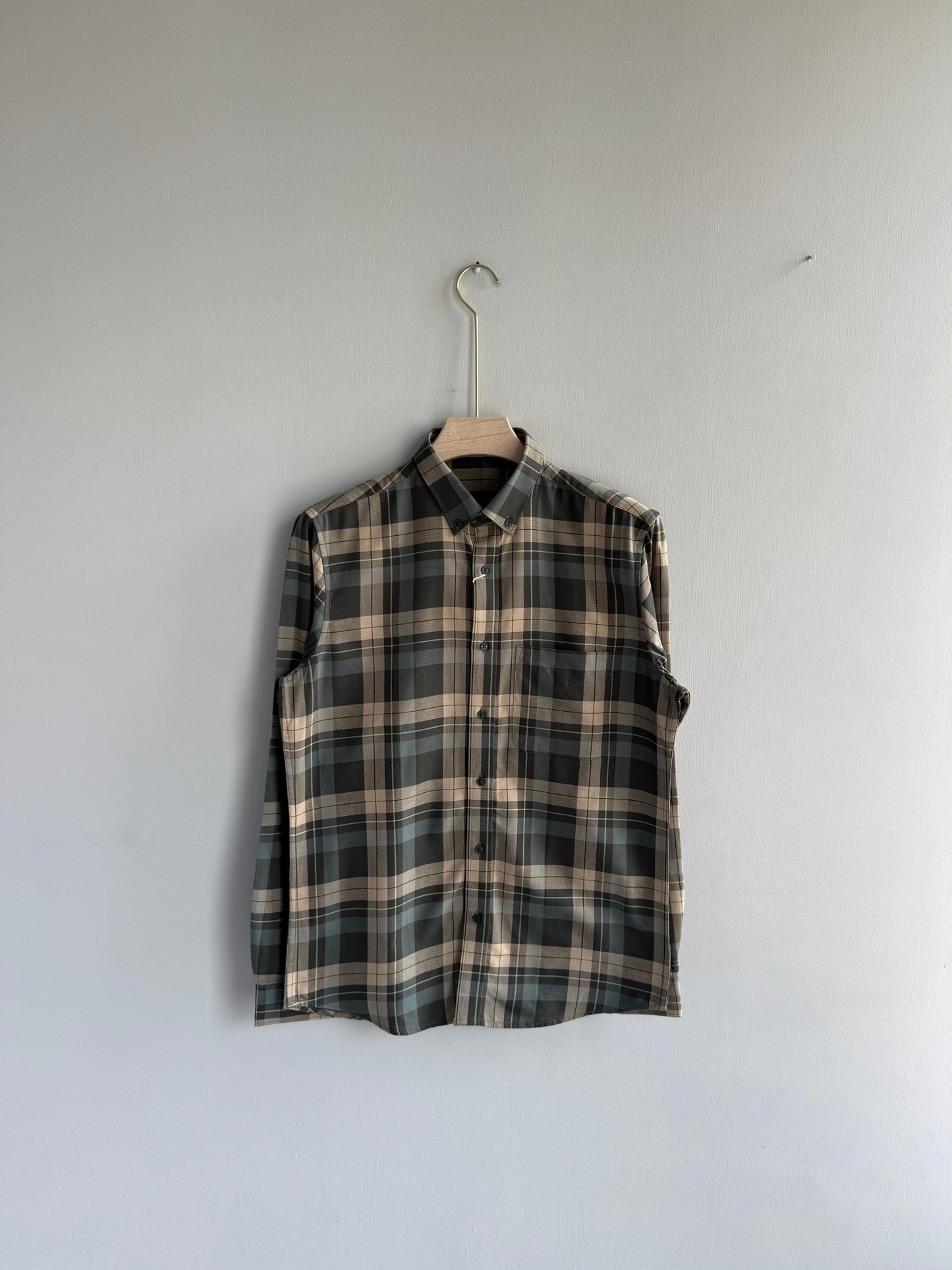 GREEN FLANNEL COTTON SHIRT
