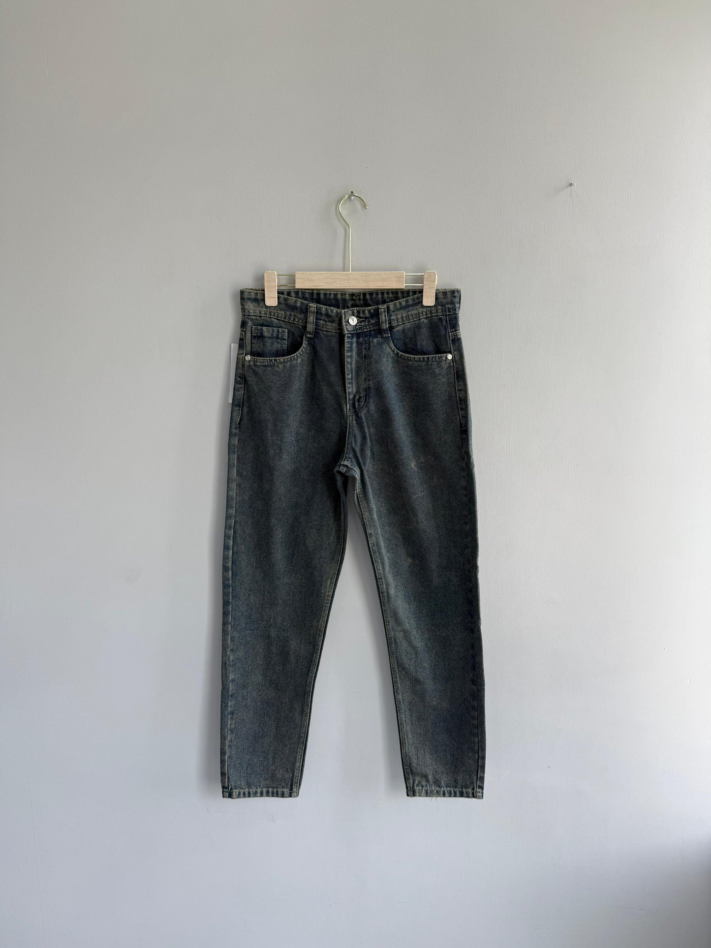 DARK BLUE MOM FIT TROUSERS