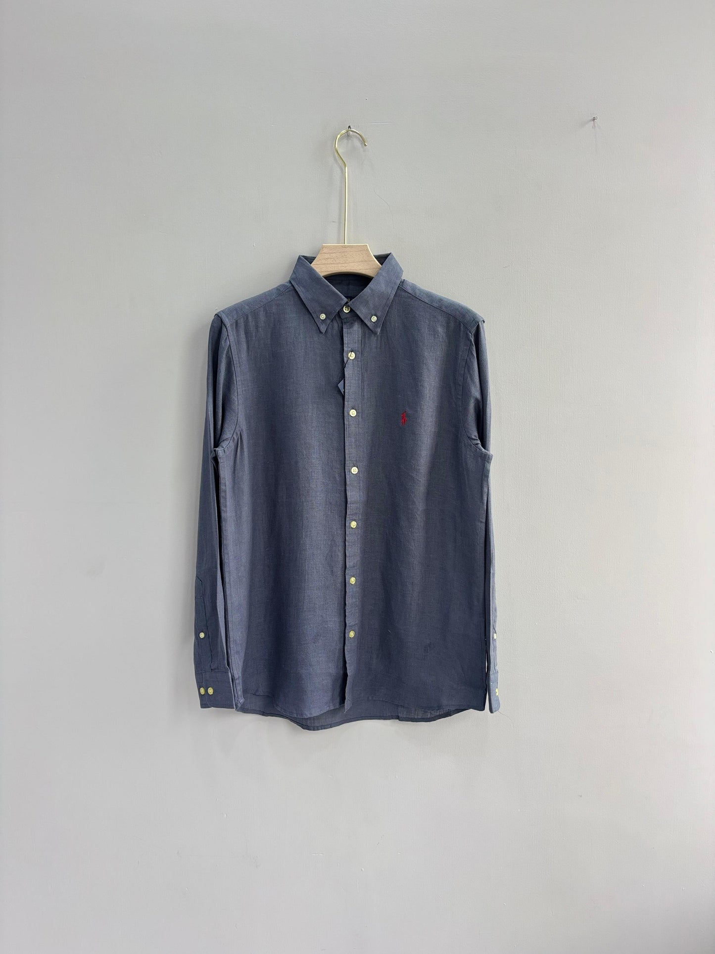 GRAY PURE LINEN SHIRT