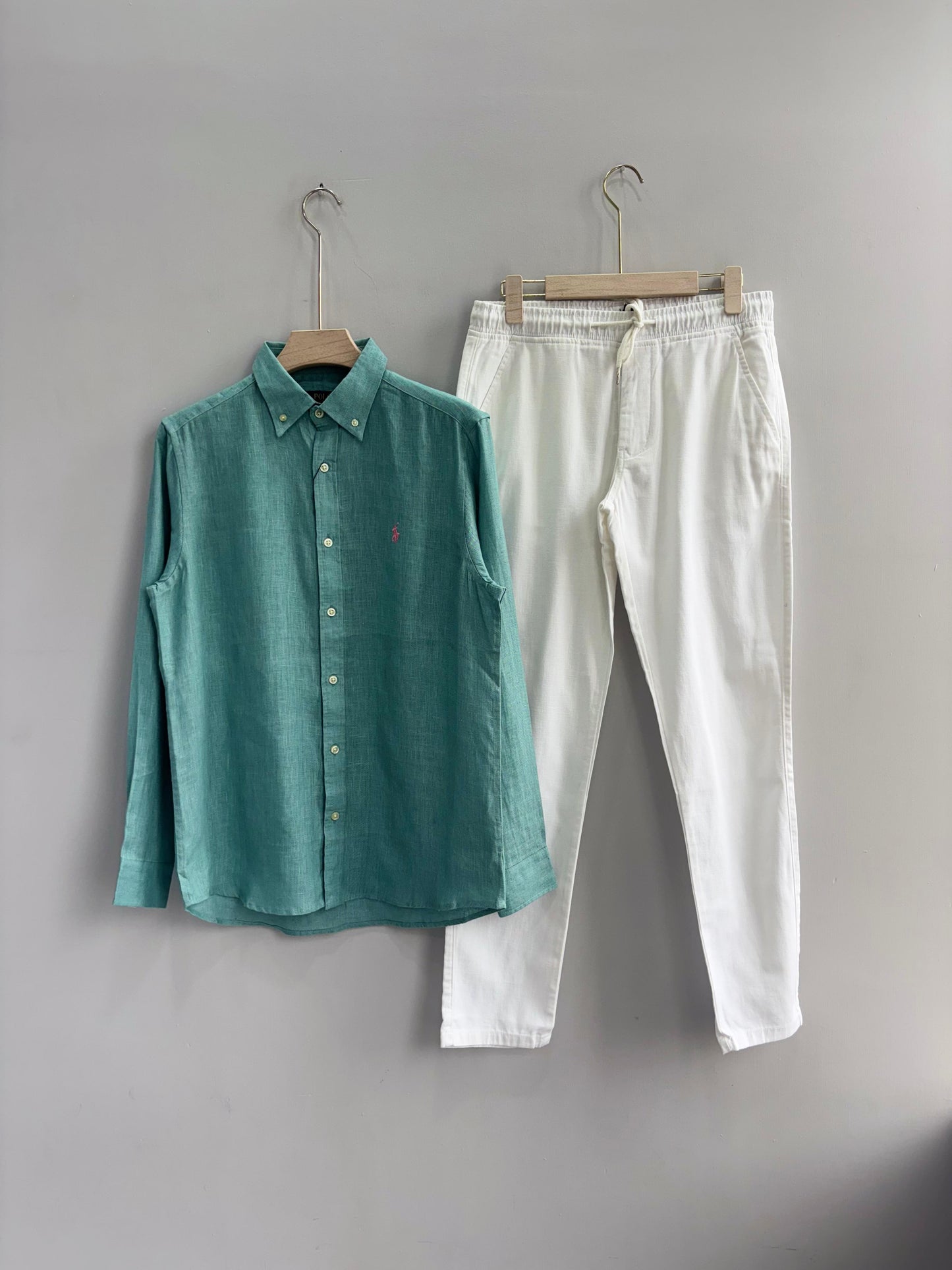 BLUE PURE LINEN SHIRT