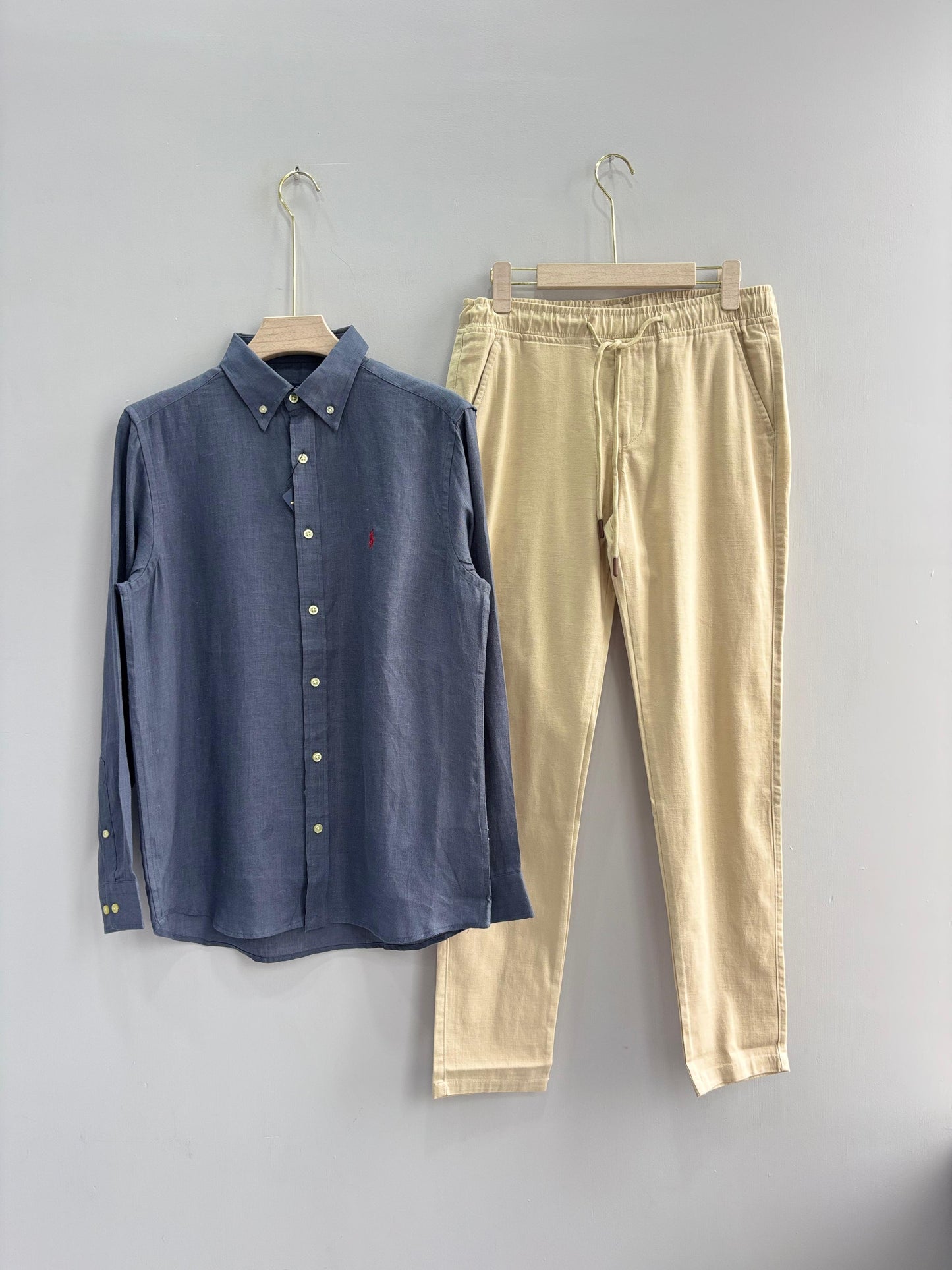 GRAY PURE LINEN SHIRT