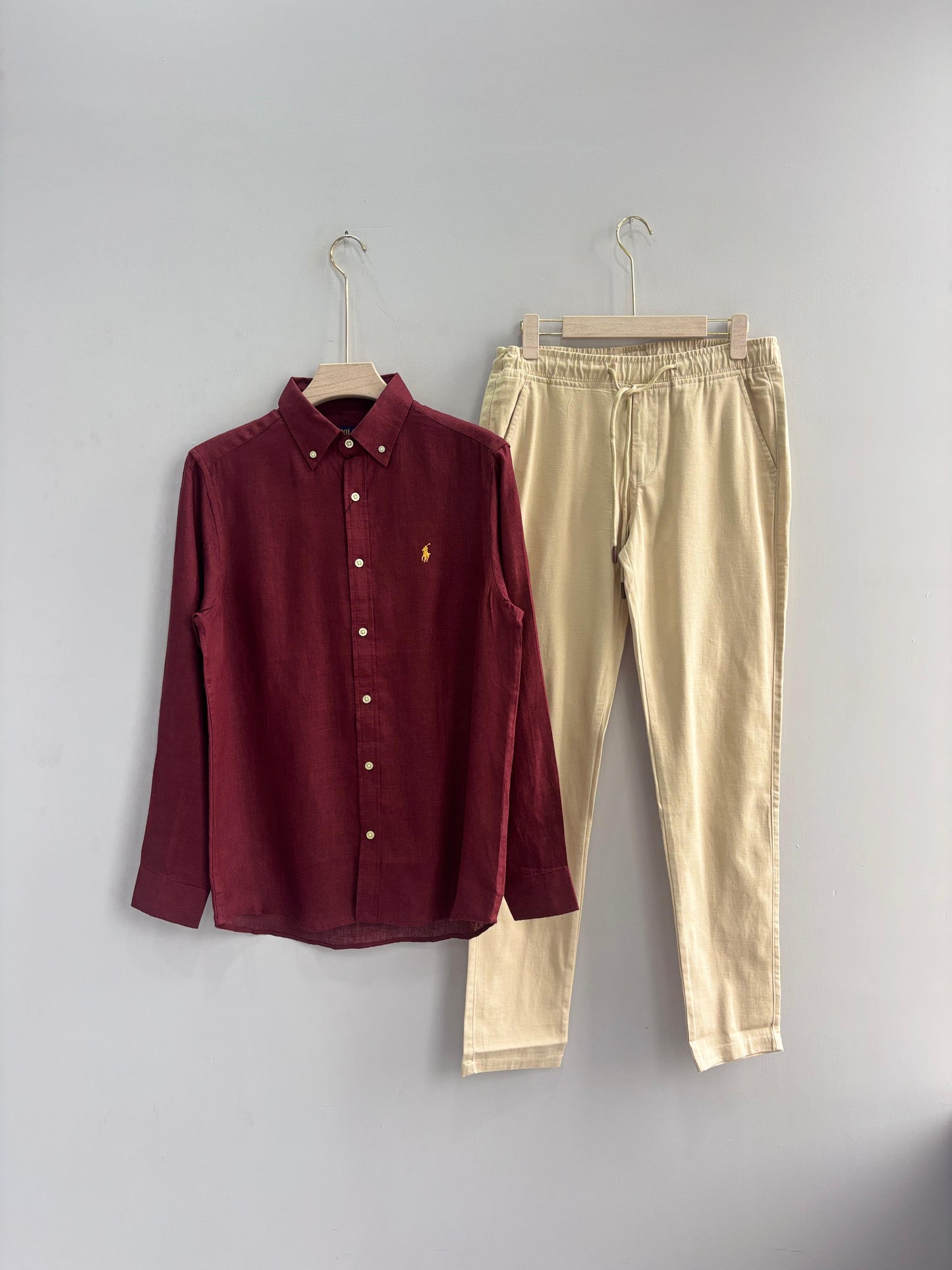 MEROON PURE LINEN SHIRT