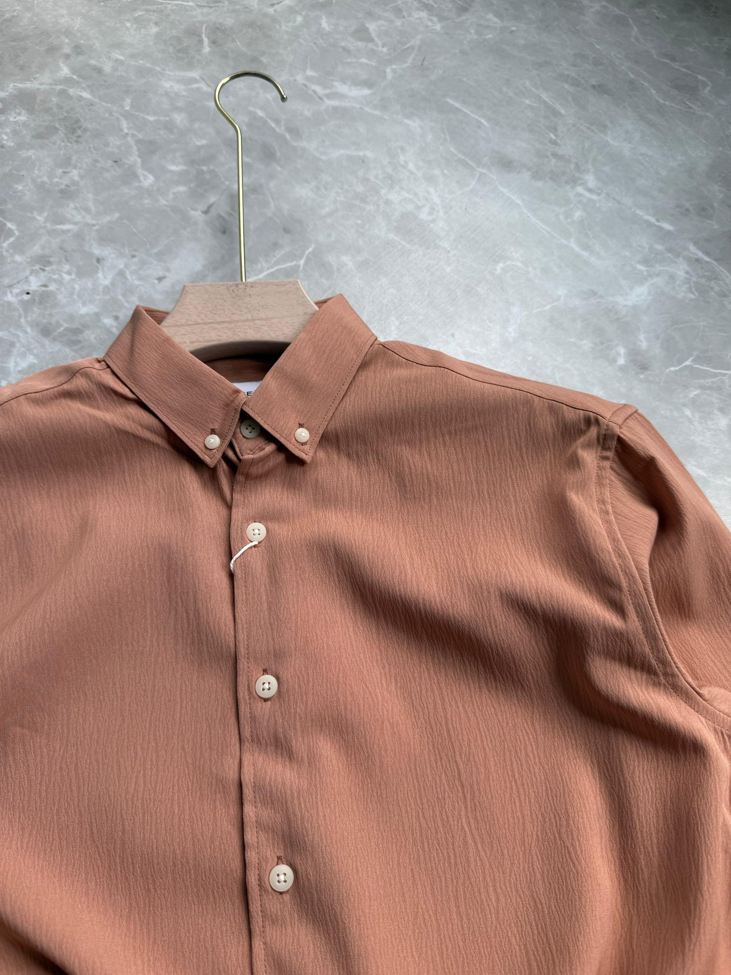 LIGHT BROWN IMPORTED CRUSHED SHIRT