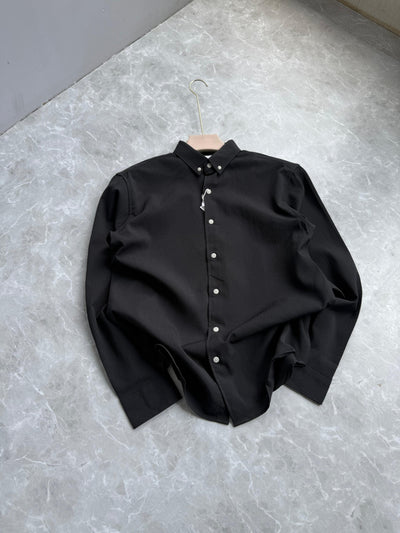 BLACK IMPORTED CRUSHED SHIRT