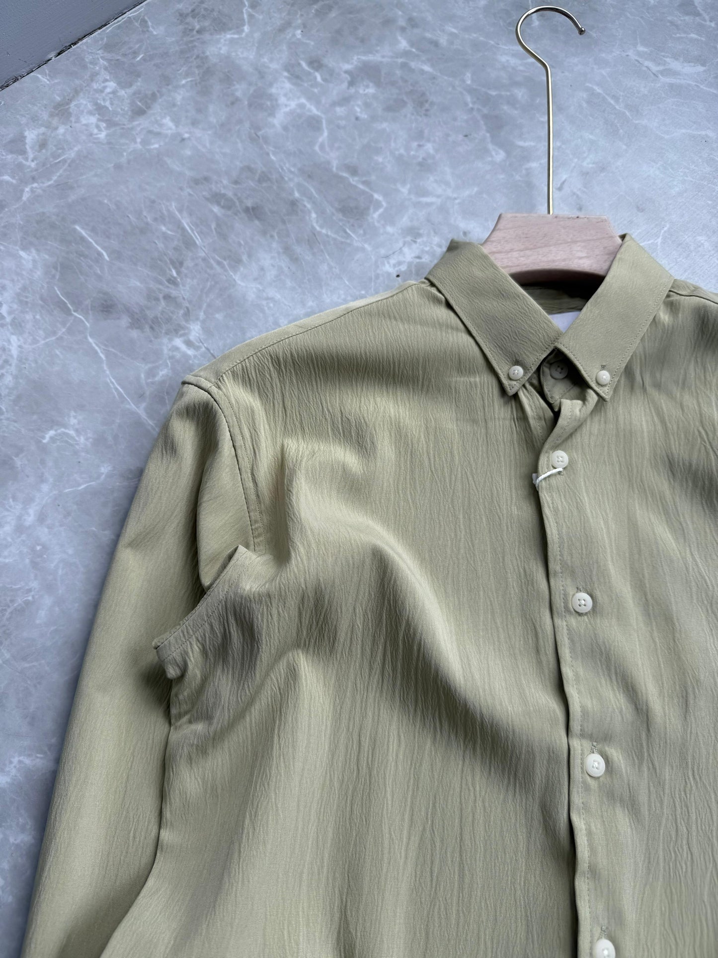 GREEN IMPORTED CRUSHED SHIRT