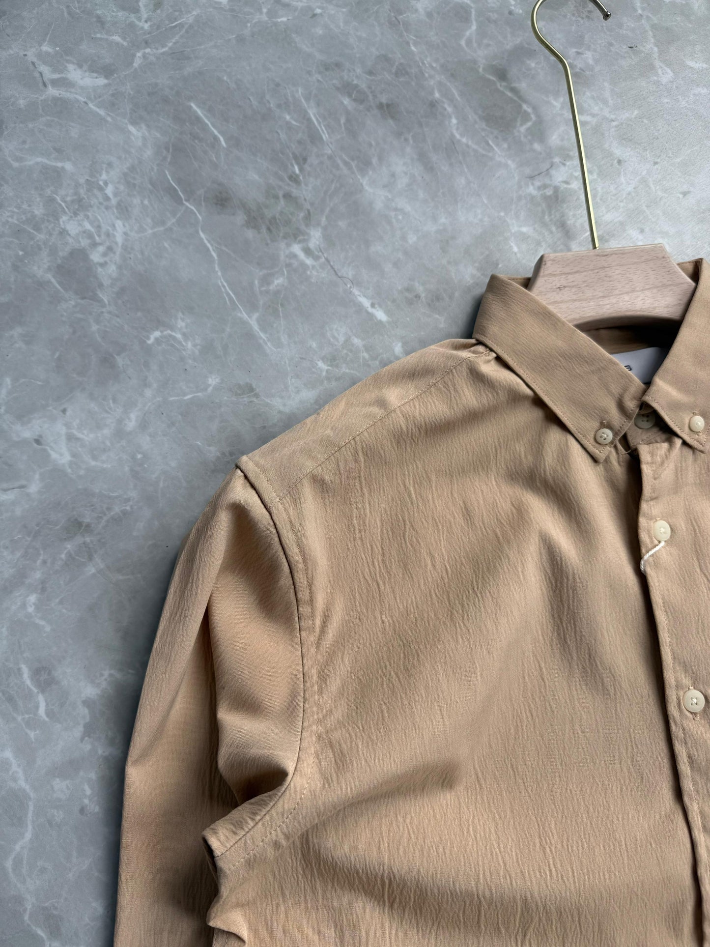 BEIGE IMPORTED CRUSHED SHIRT