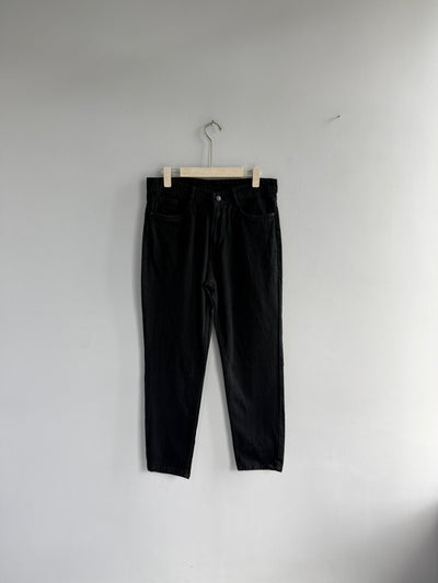 BLACK MOM FIT DENIM TROUSERS
