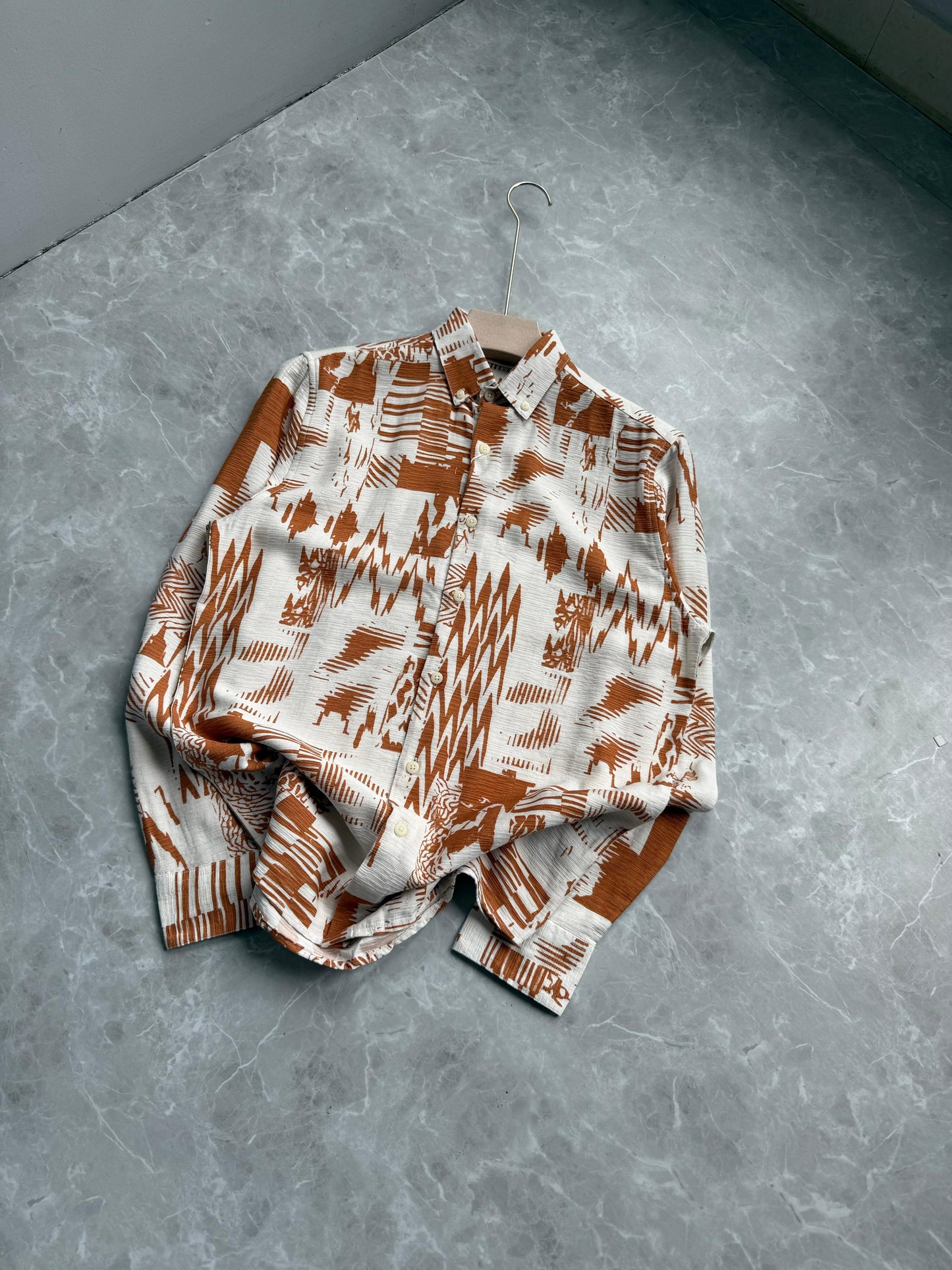 ORANGE IMPORTED PRINTED SHIRT