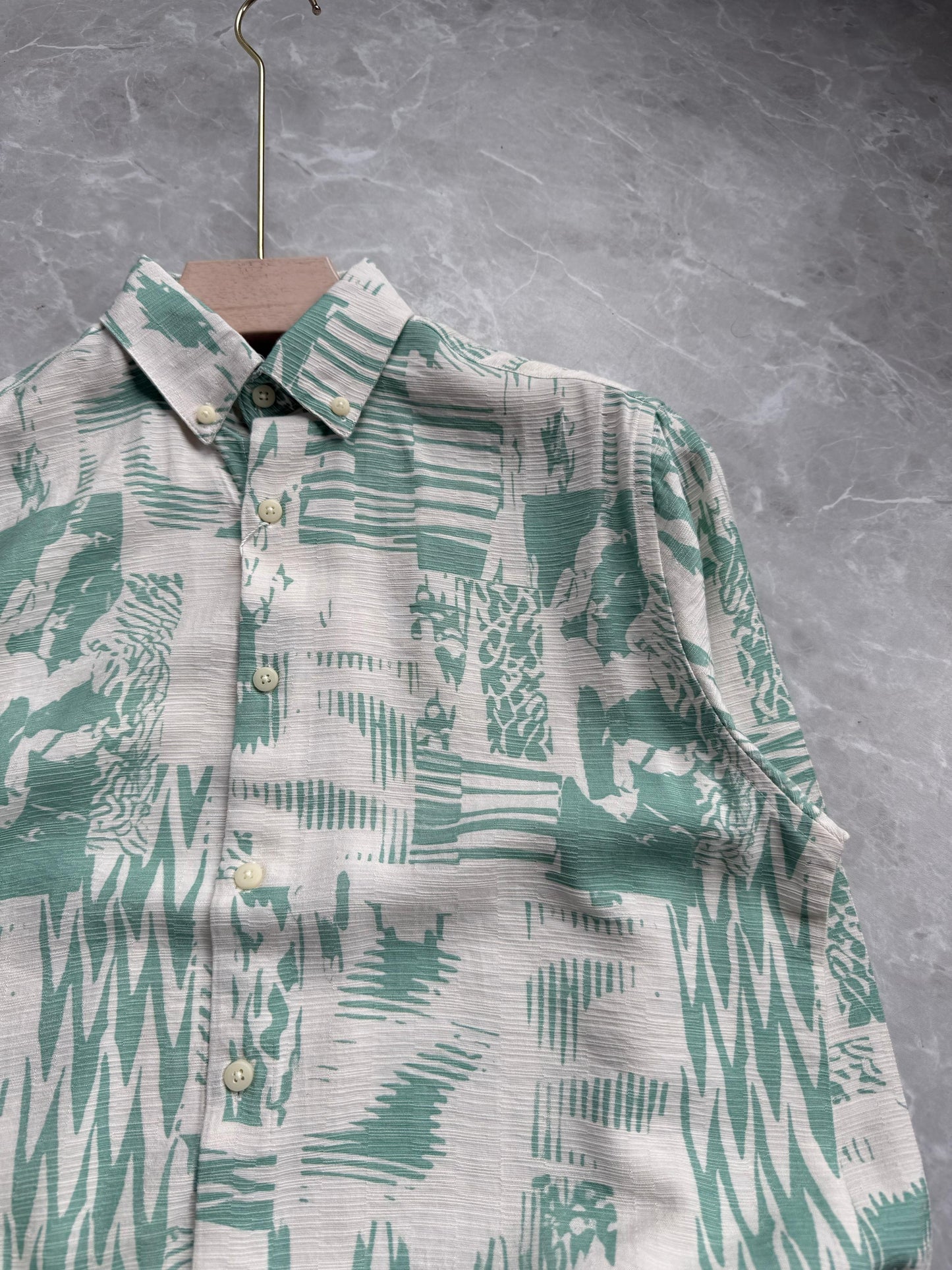 BLUE IMPORTED PRINTED SHIRT