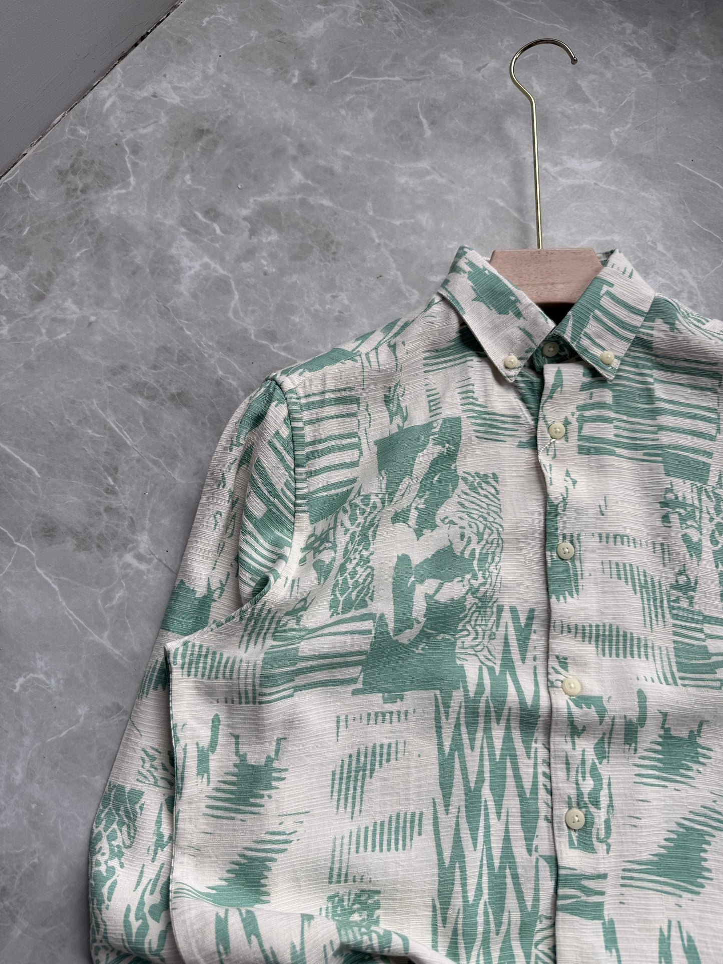BLUE IMPORTED PRINTED SHIRT