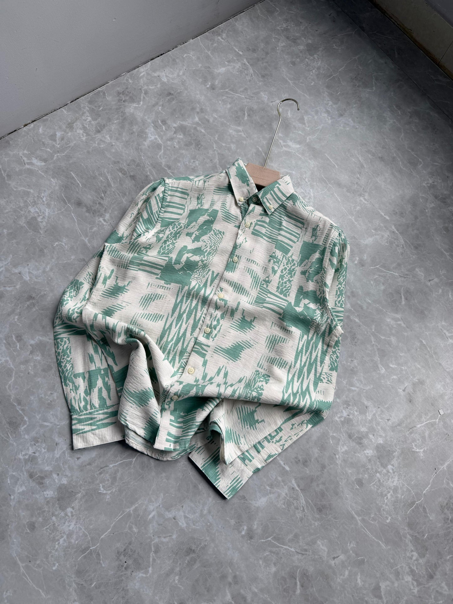 BLUE IMPORTED PRINTED SHIRT