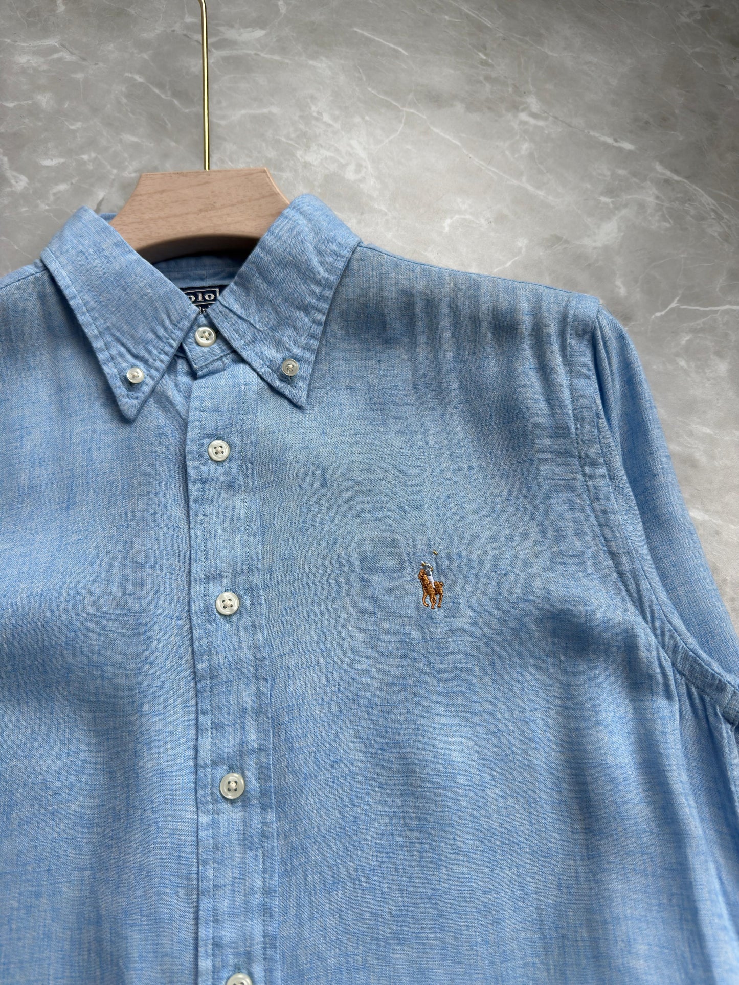 BLUE PURE LINEN SHIRT