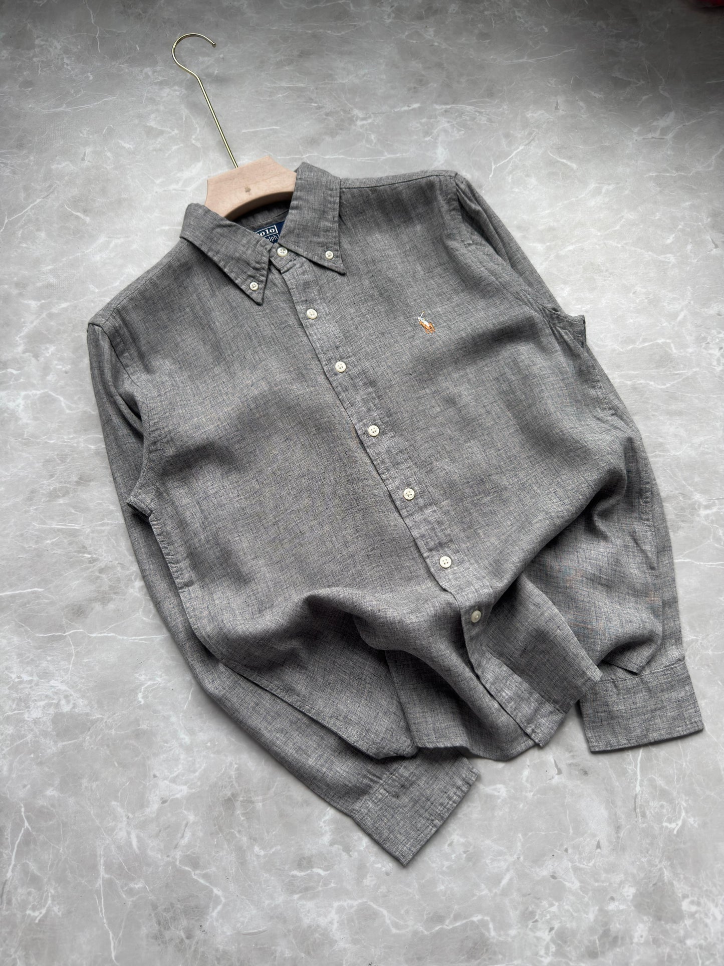 DARK GRAY PURE LINEN SHIRT