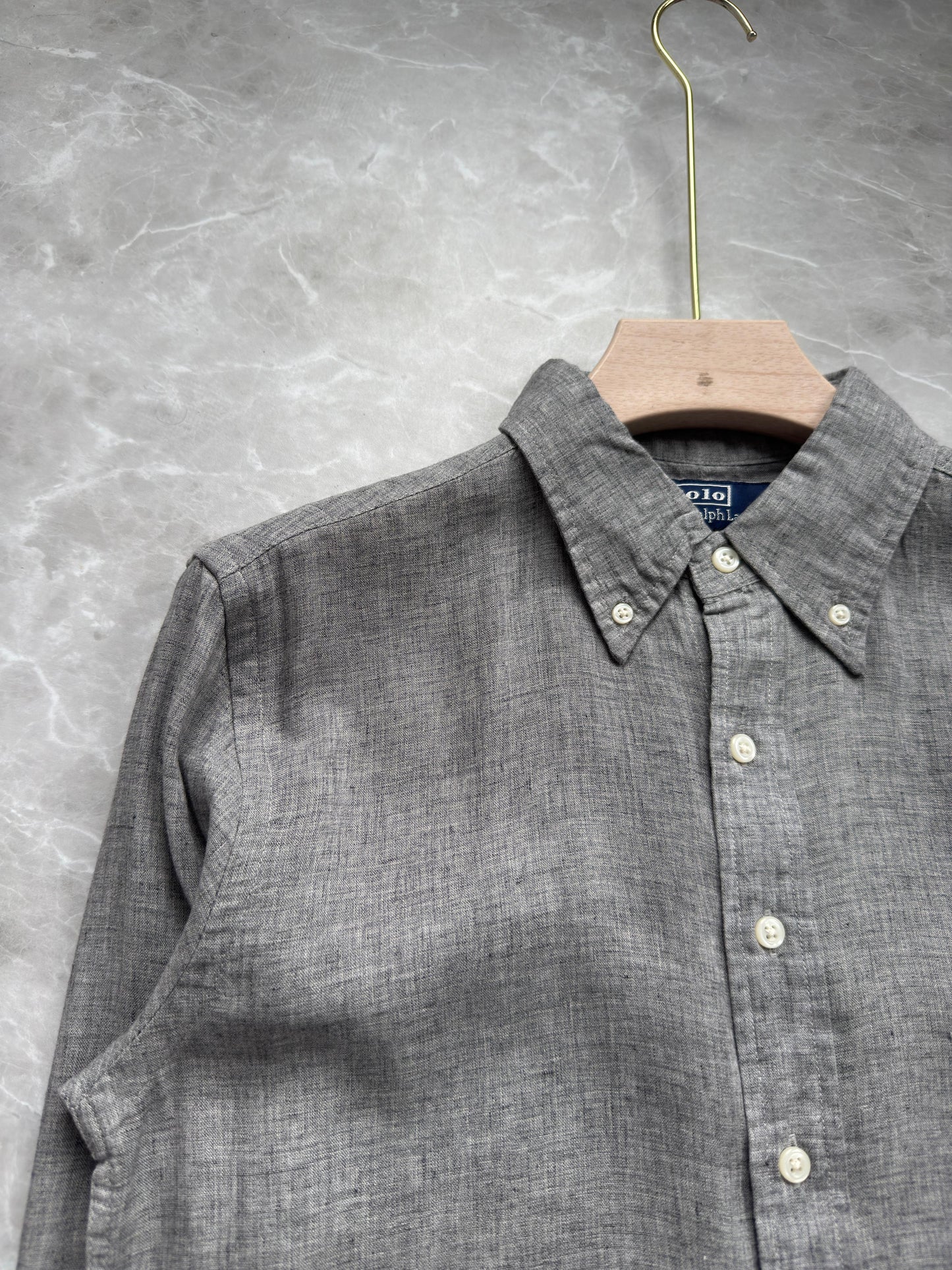 DARK GRAY PURE LINEN SHIRT