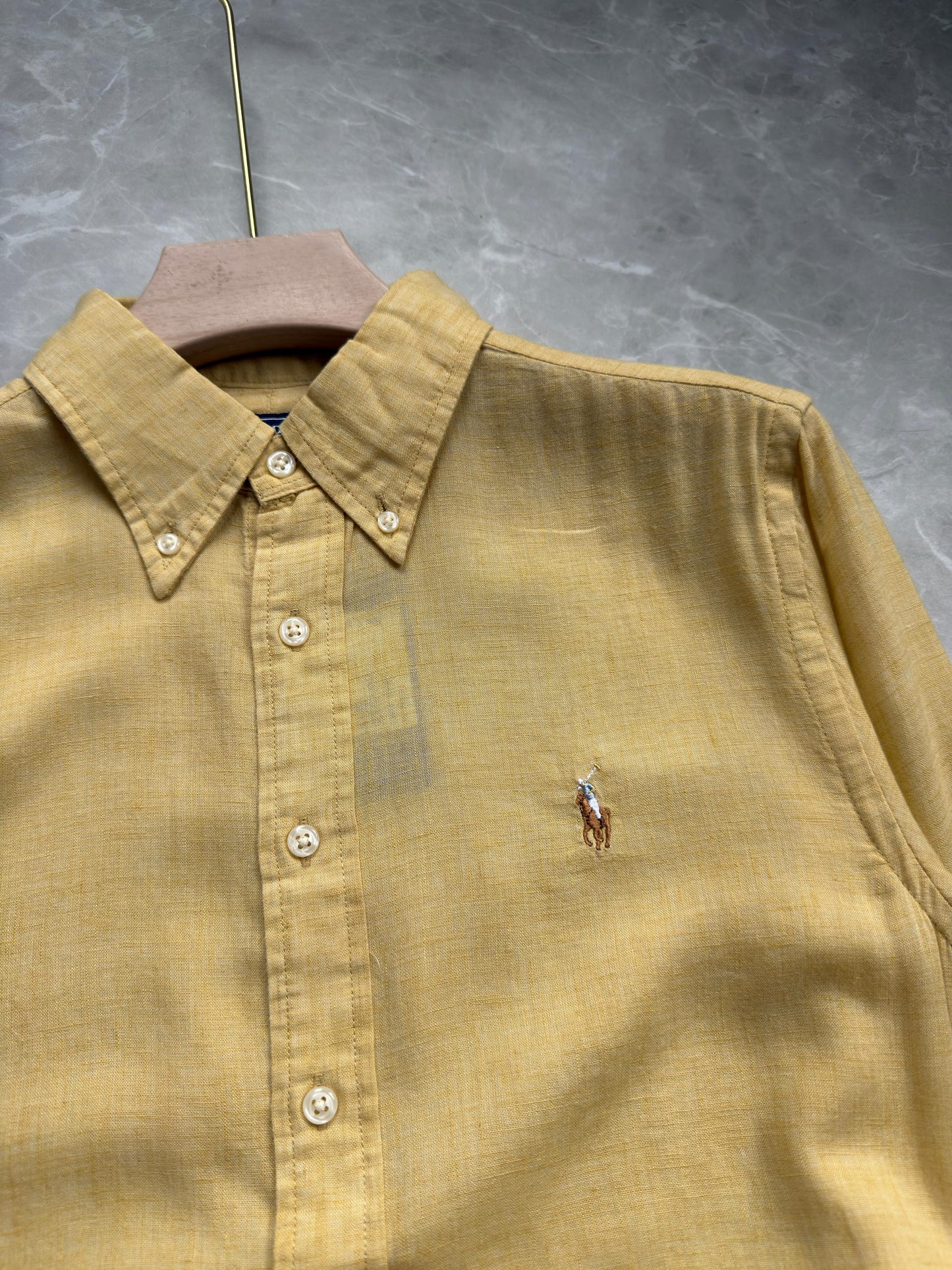 YELLOW PURE LINEN SHIRT