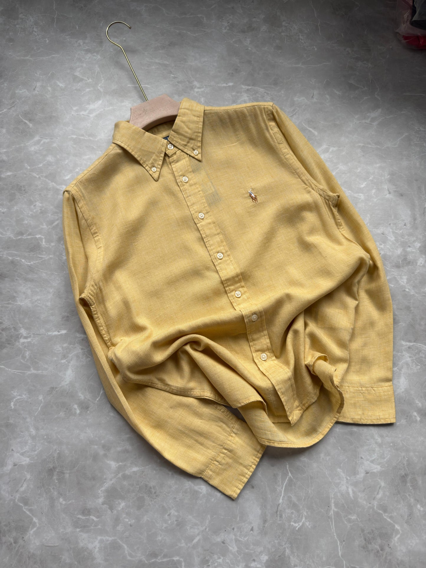 YELLOW PURE LINEN SHIRT