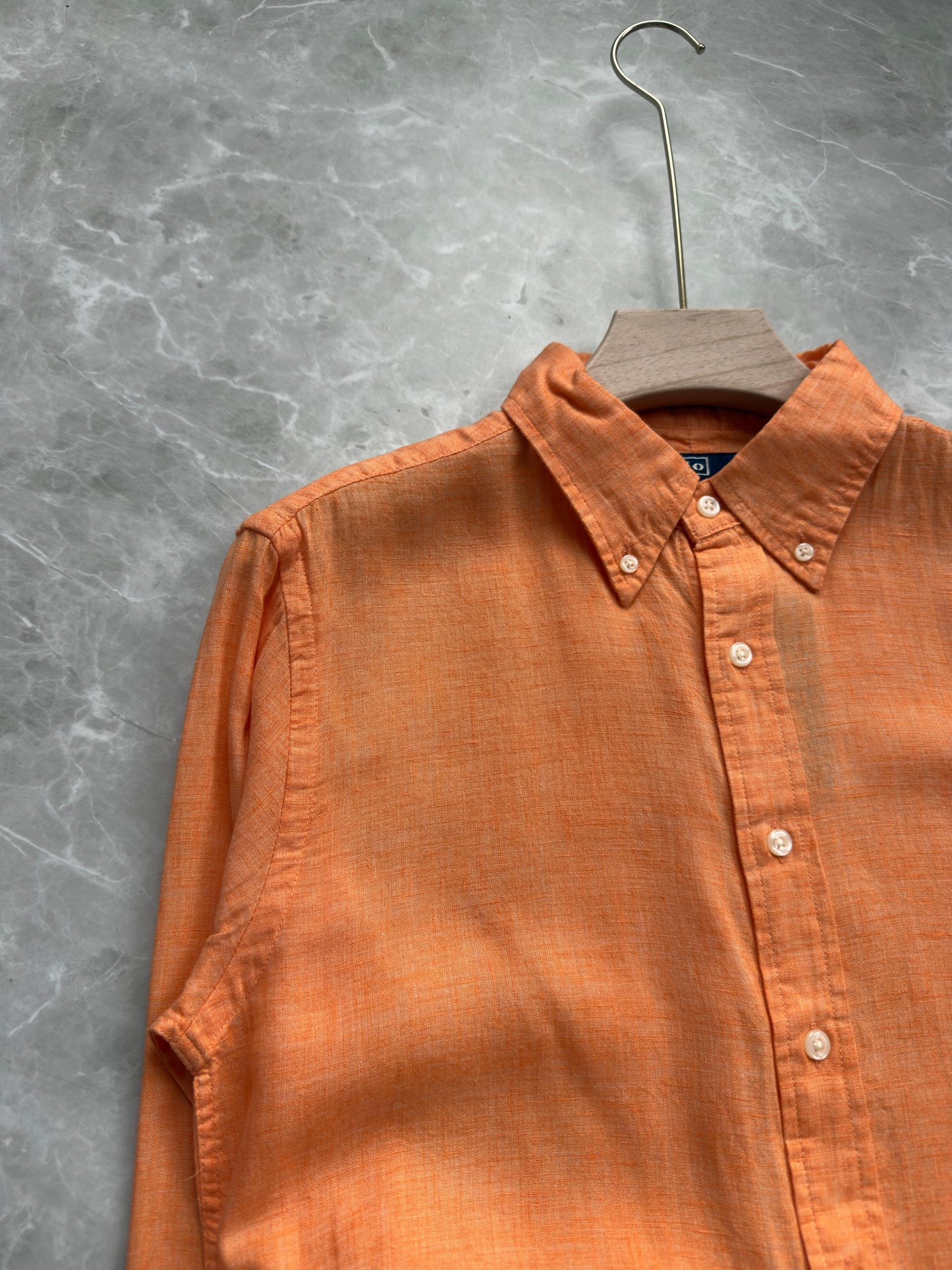 ORANGE PURE LINEN SHIRT