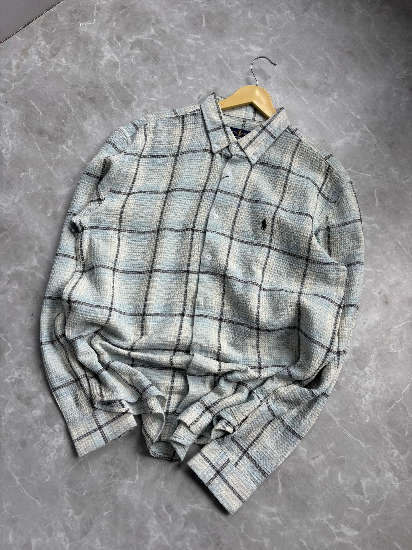 BLUE IMPORTED FLANEL CHECKED SHIRT