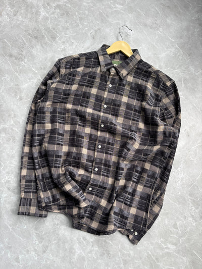 BLACK FLANEL IMPORTED CHECKED SHIRT