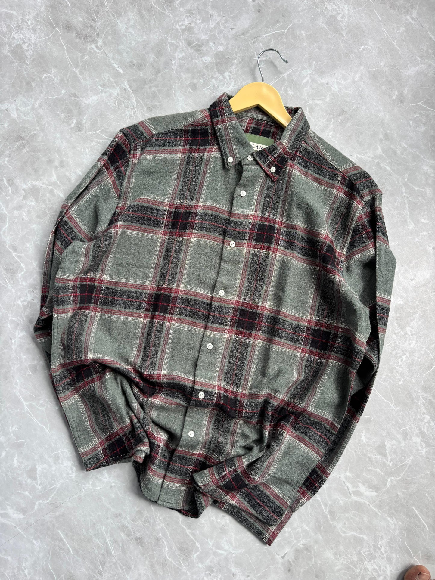 GREEN IMPORTED FLANEL CHECKED SHIRT
