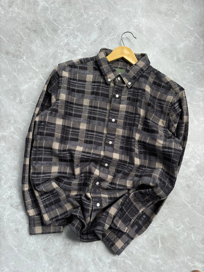 BLACK IMPORTED FLANEL CHECKED SHIRT