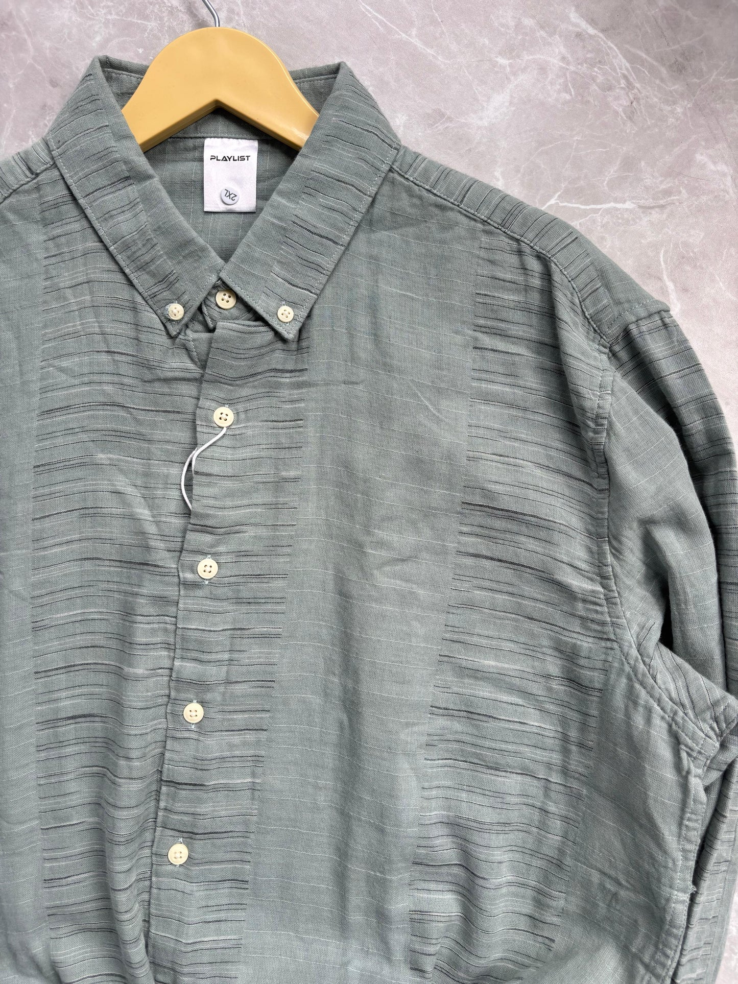 GREEN IMPORTED LINEN SHIRT