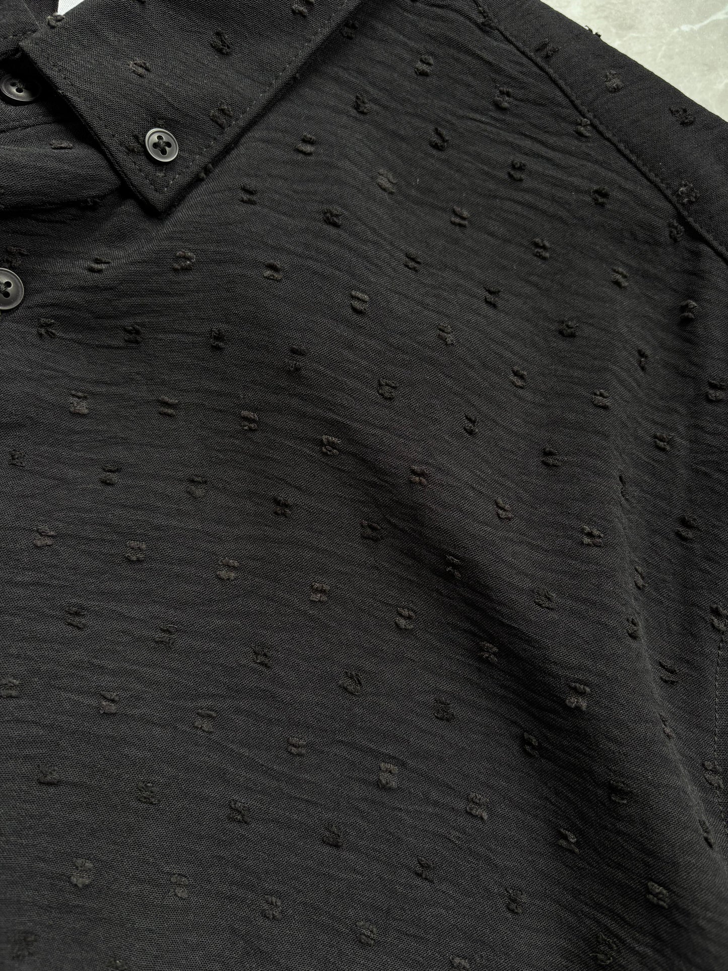 BLACK IMPORTED CRUSHED SHIRT