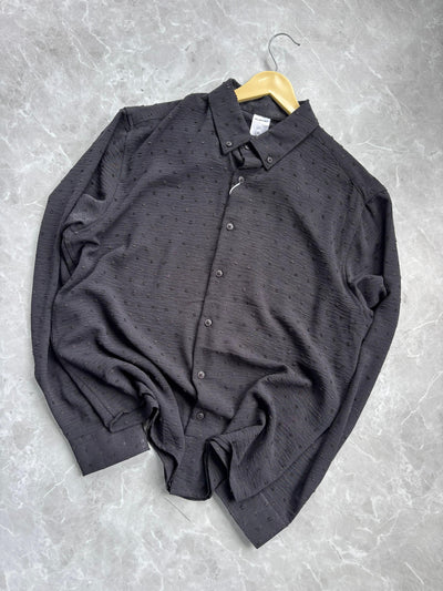 BLACK IMPORTED CRUSHED SHIRT