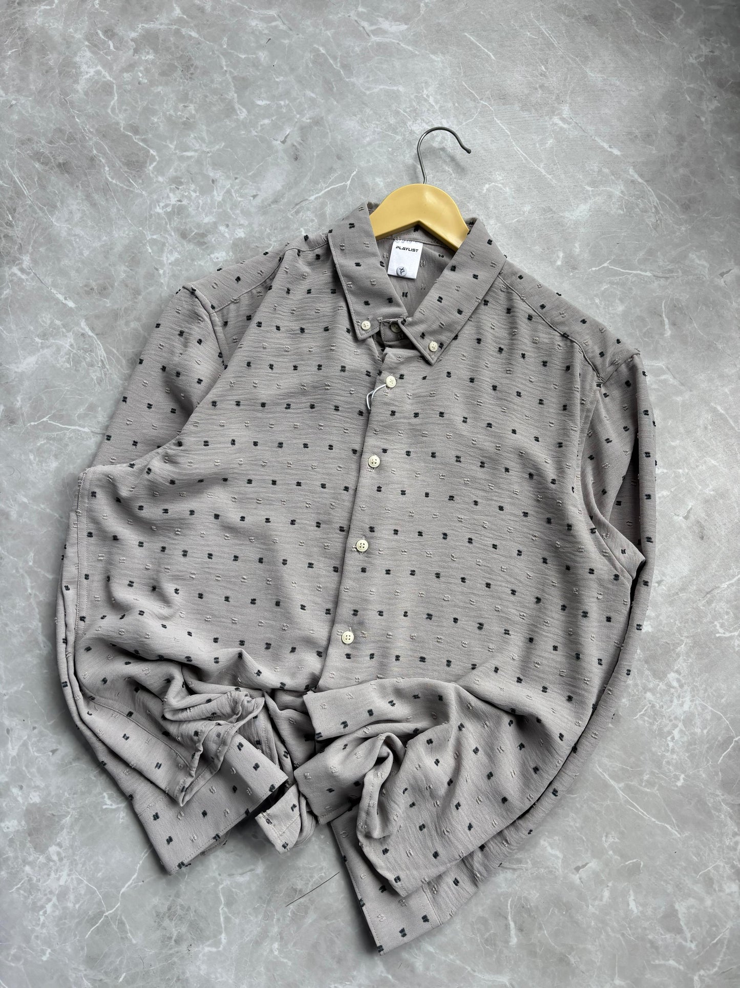 LIGHT GRAY IMPORTED CRUSHED SHIRT