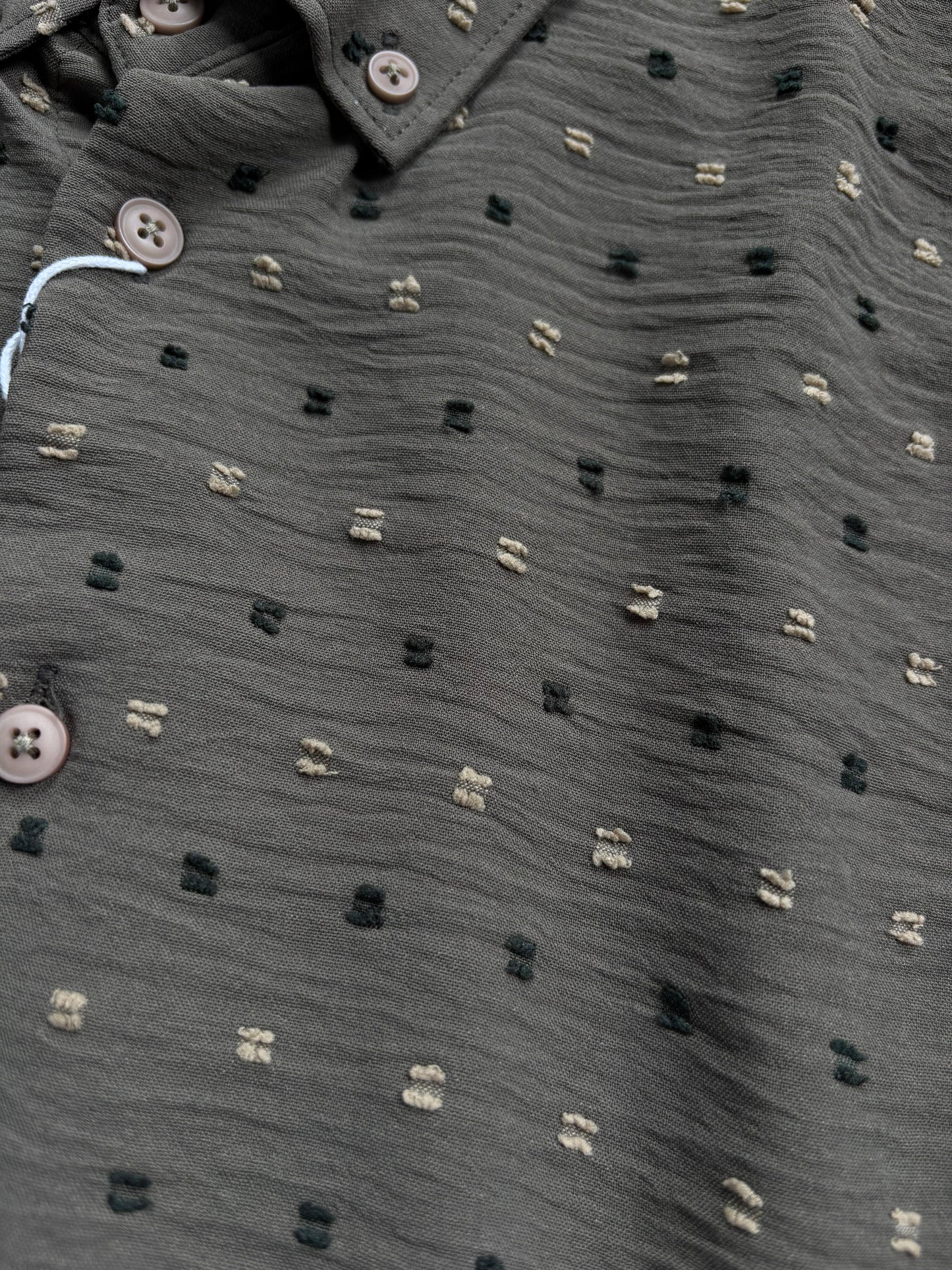 GREEN GRAY IMPORTED CRUSHED SHIRT