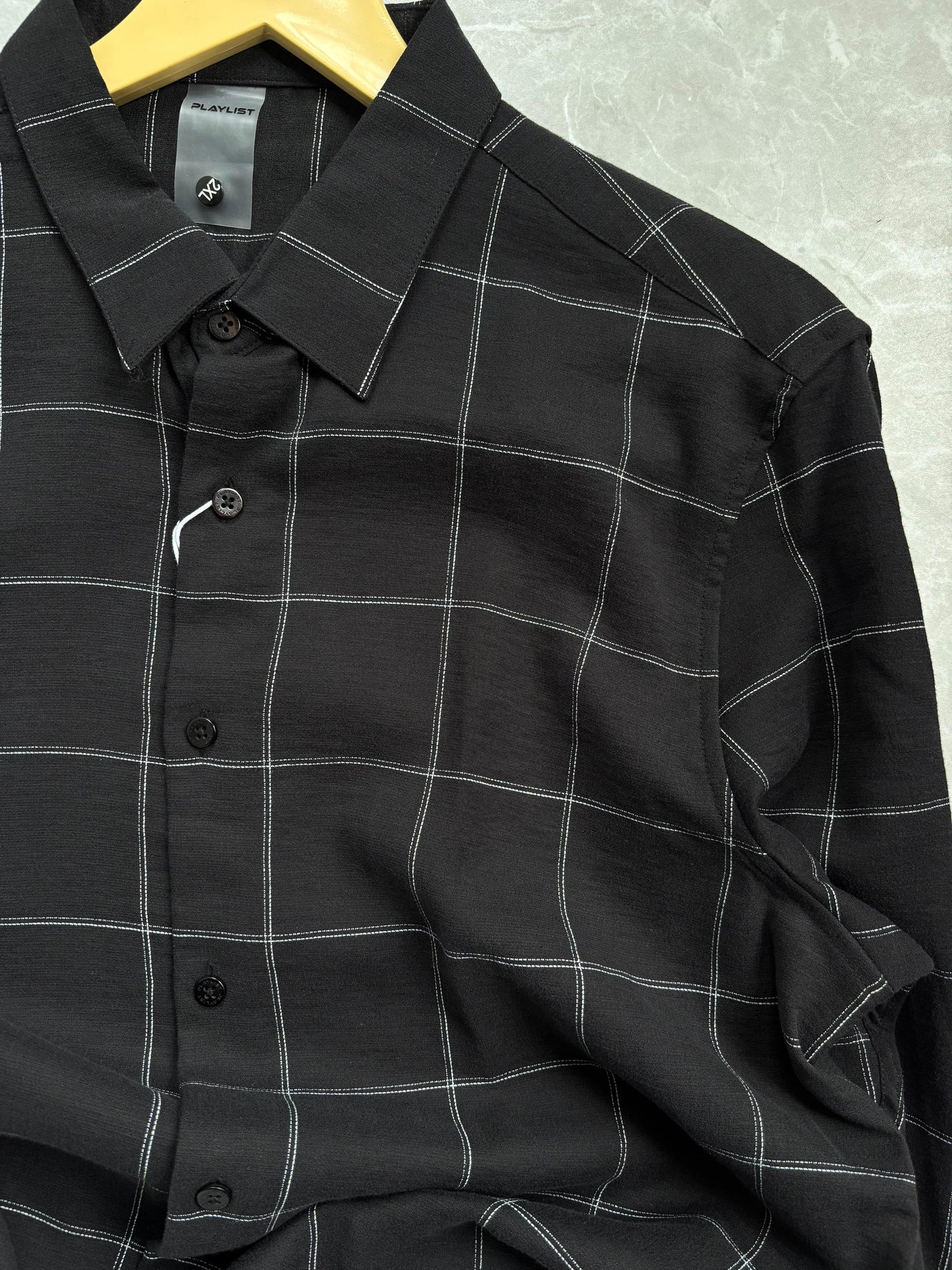 BLACK FLANEL CHECKED SHIRT