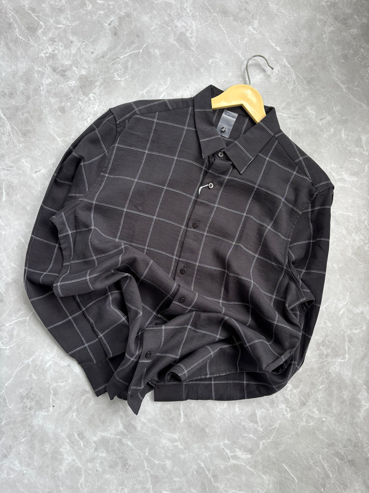 BLACK FLANEL CHECKED SHIRT