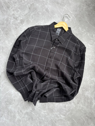 BLACK FLANEL CHECKED SHIRT
