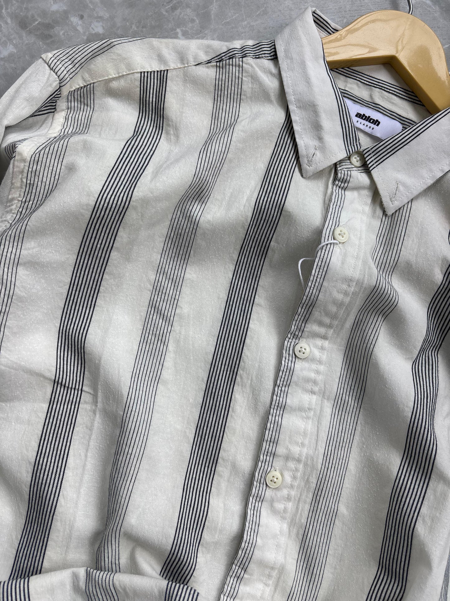 WHITE STRIPE LINEN SHIRT
