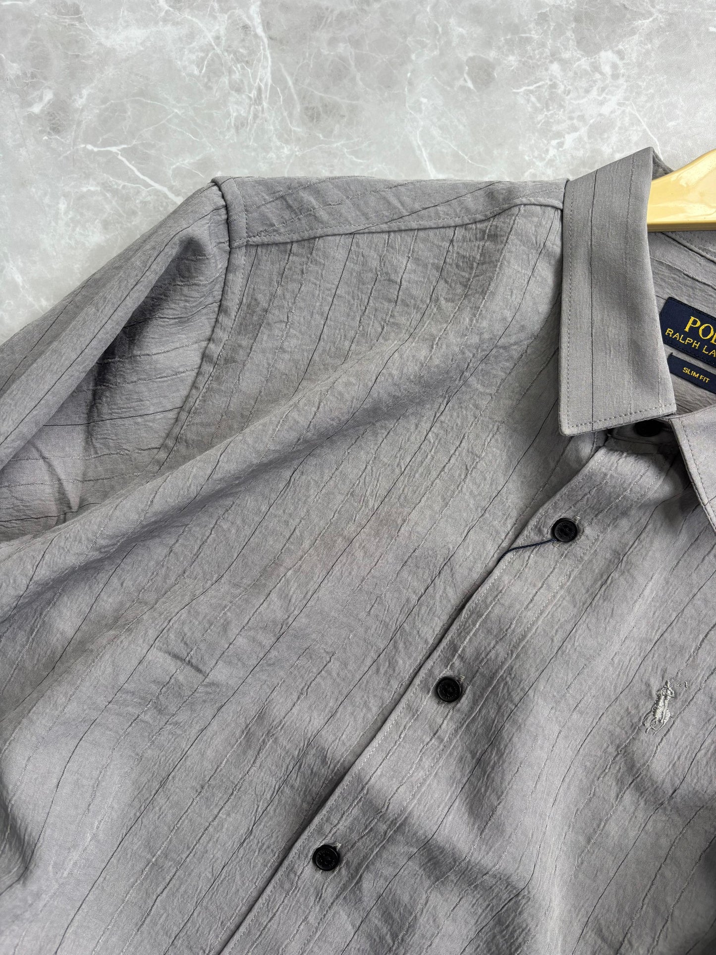 GRAY IMPORTED STRIPE SHIRT