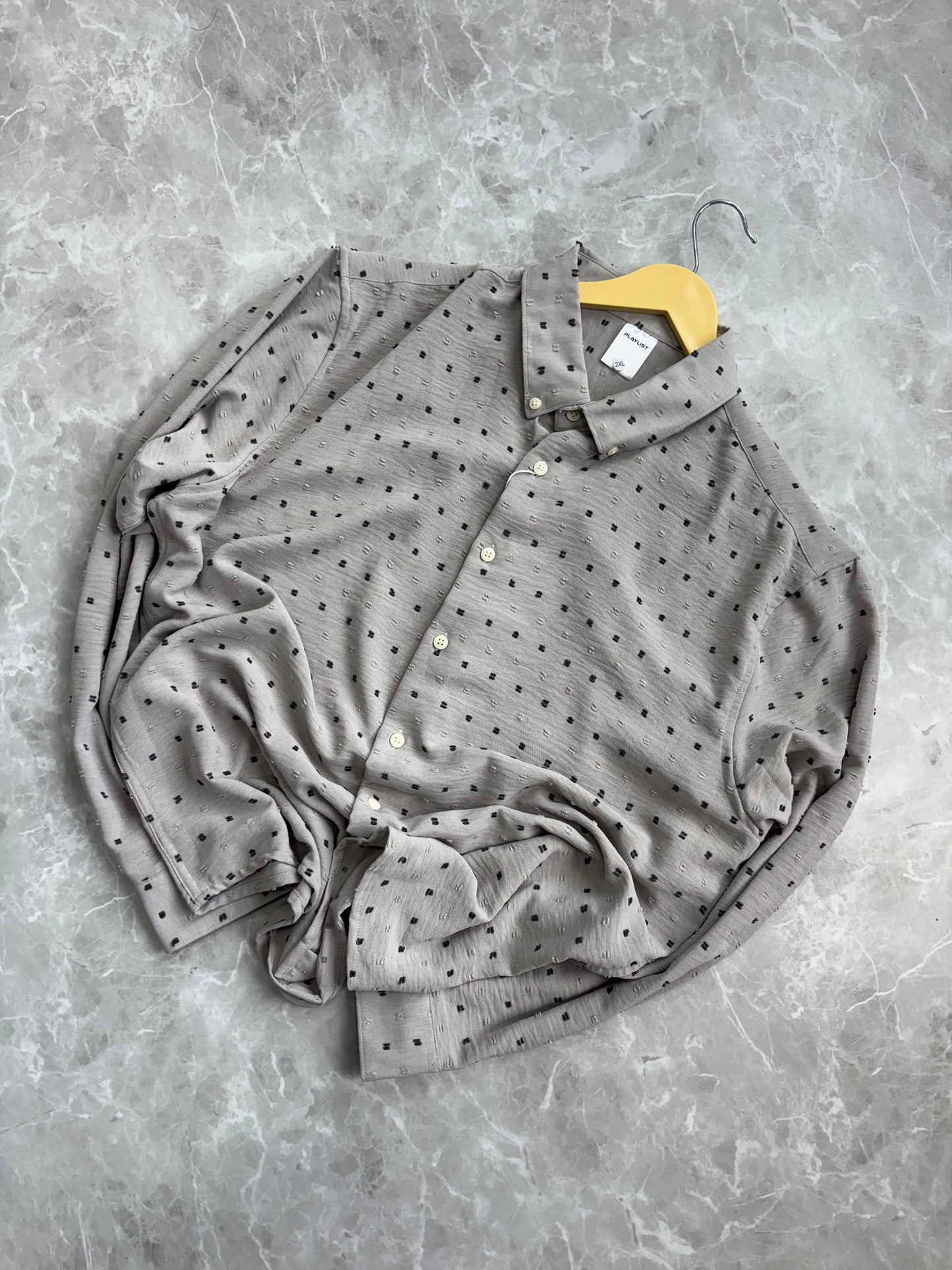 LIGHT GRAY IMPORTED CRUSHED SHIRT