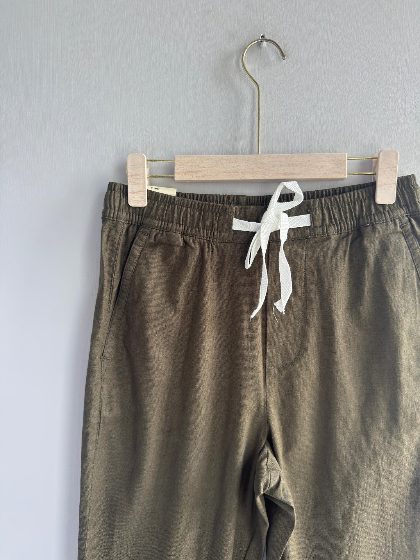 DARK GREEN LINEN TROUSERS