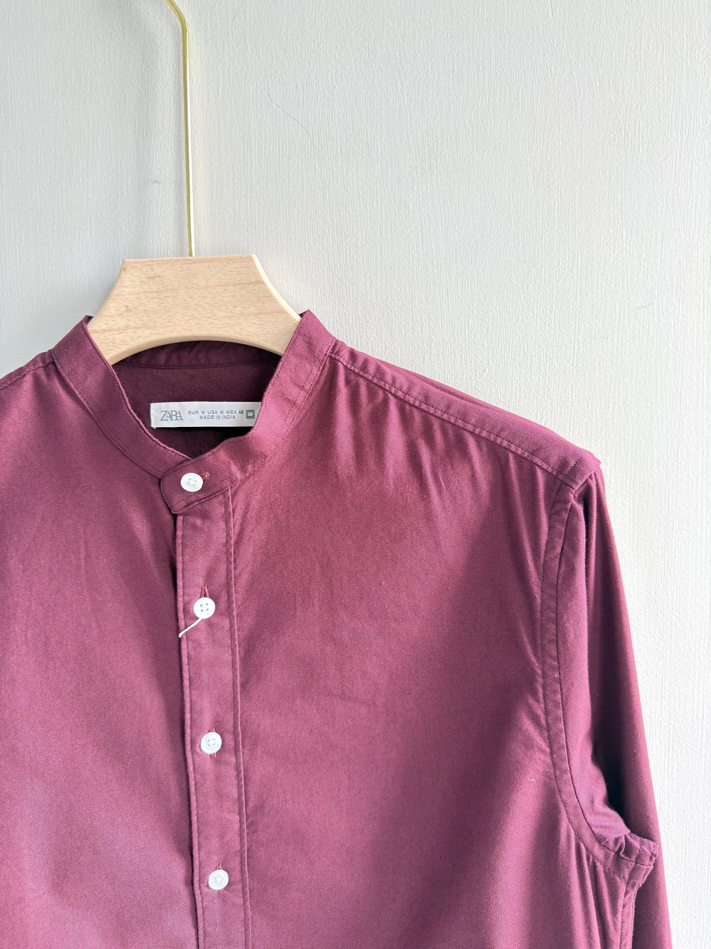 MEROON MANDRIAN OXFORT SHIRT