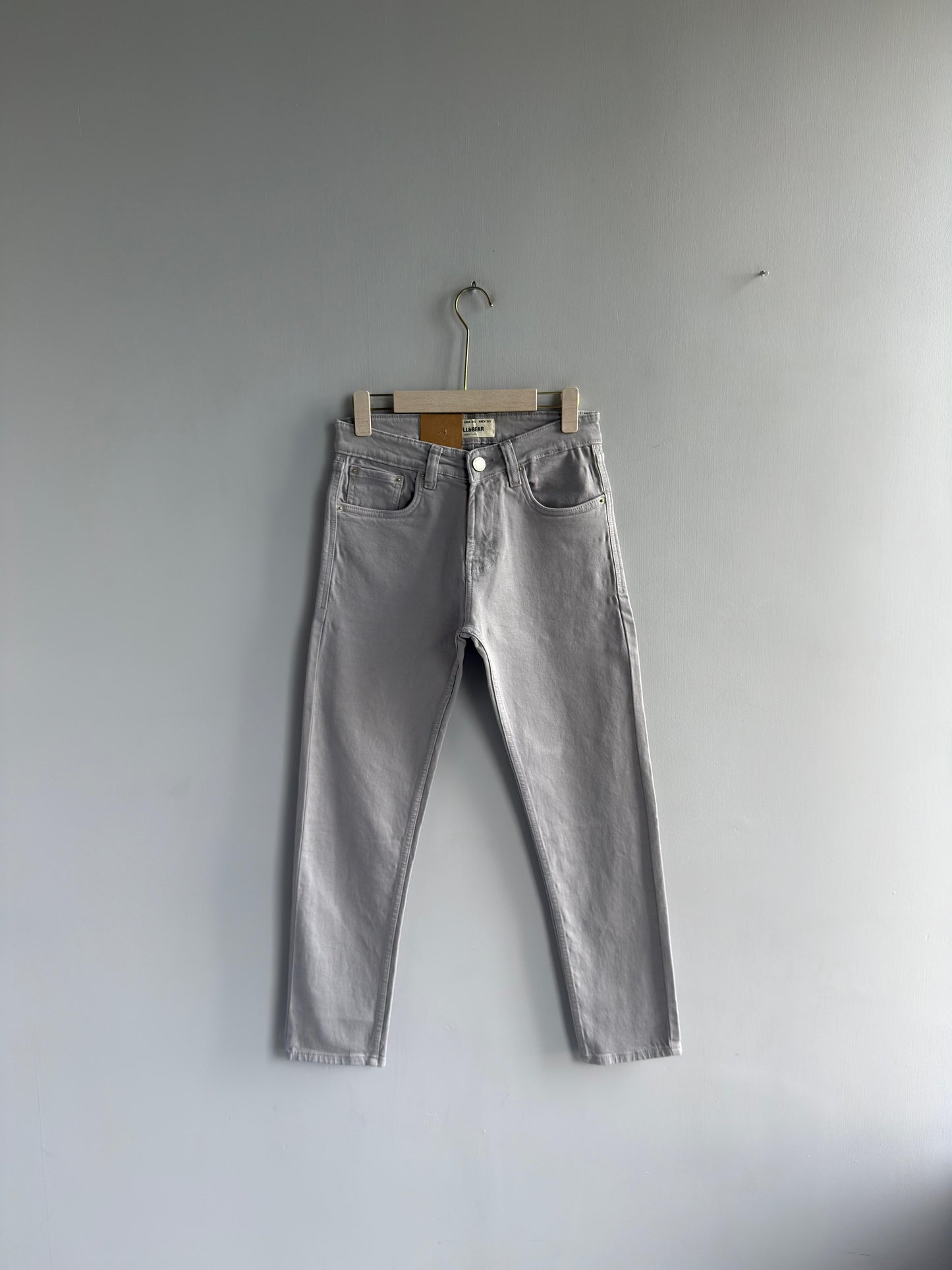 LIGHT GRAY DENIM TROUSERS