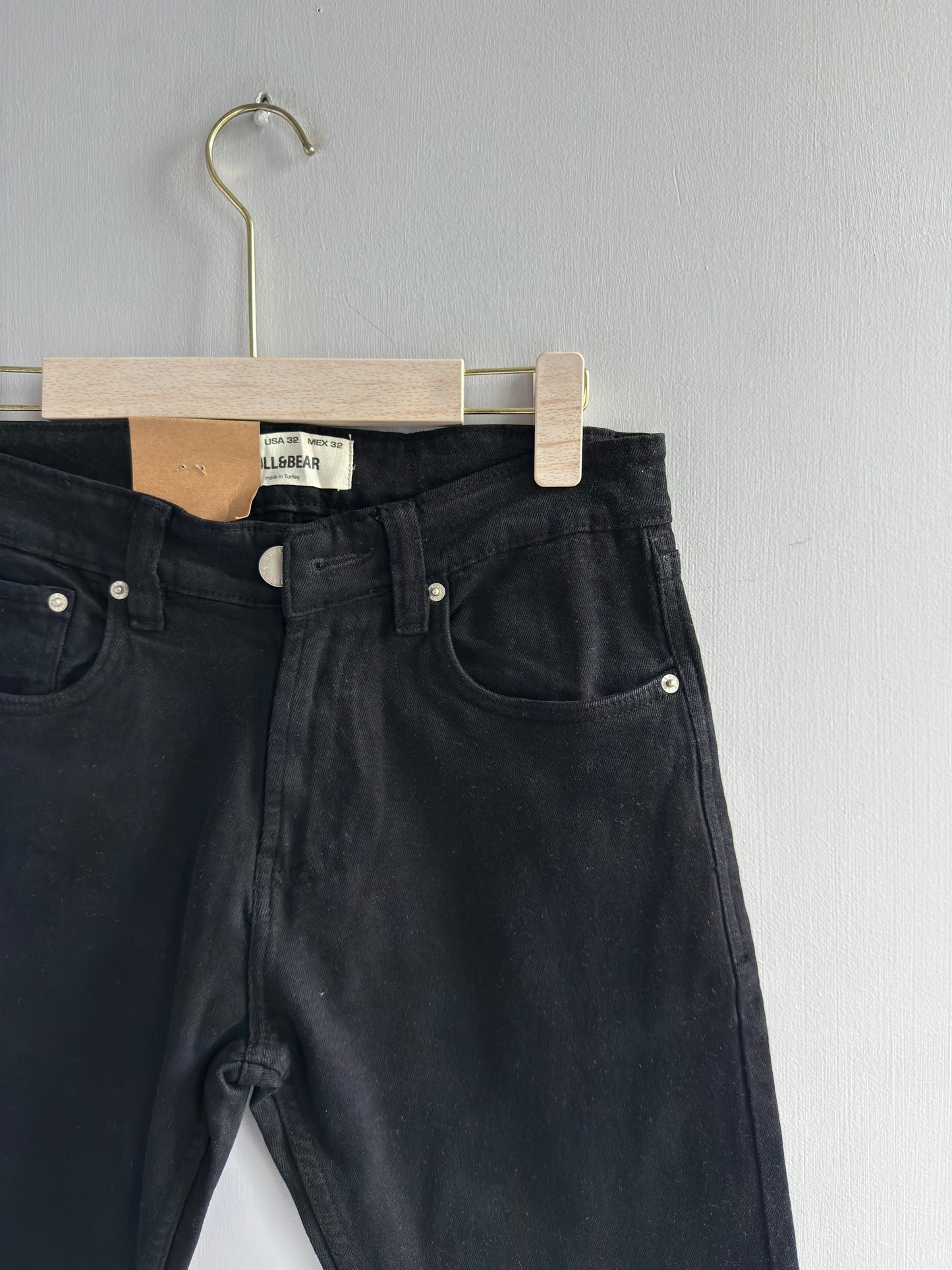 BLACK DENIM TROUSERS