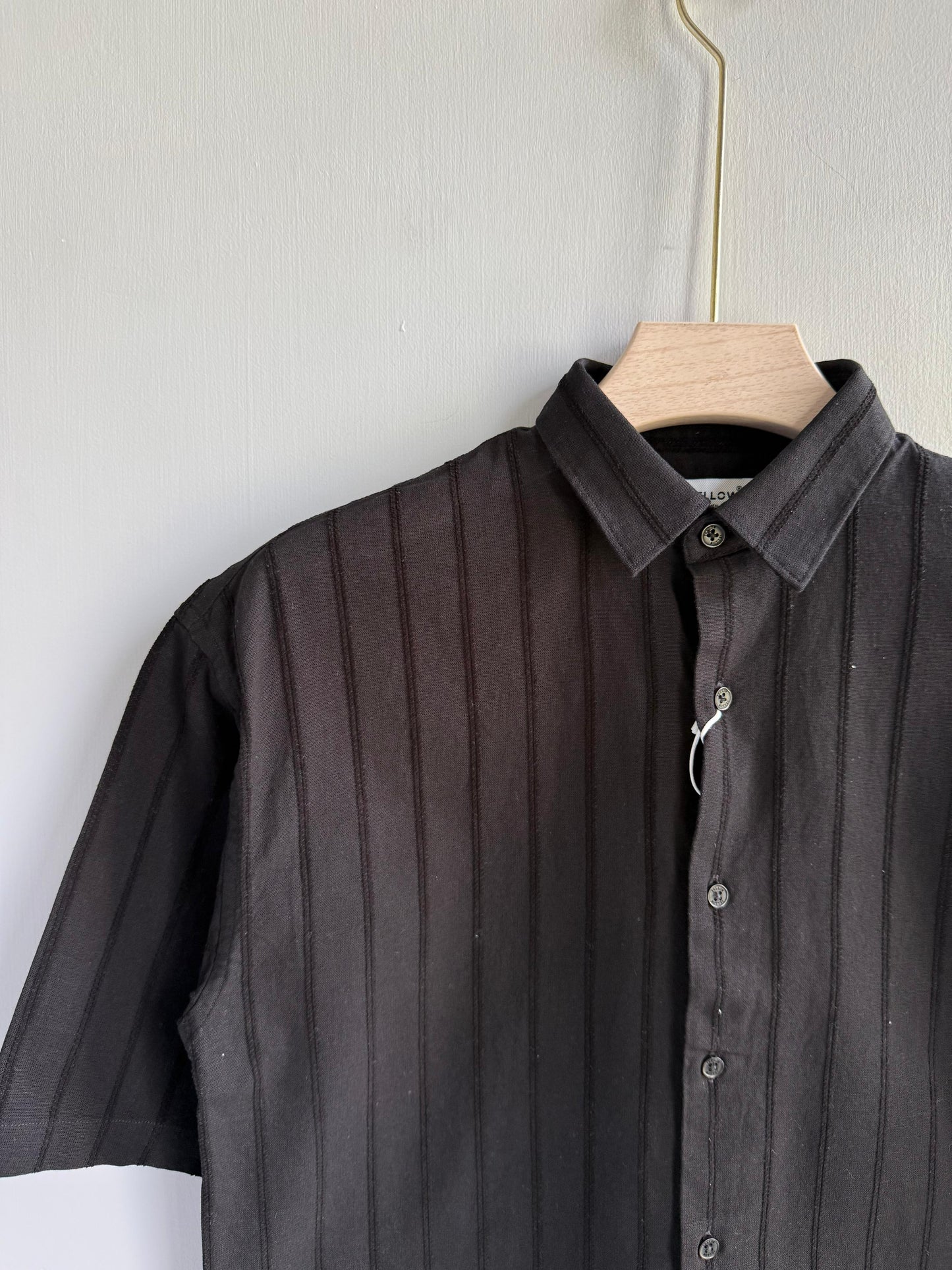 BLACK OVERSIZE IMPORTED STRIPE SHIRT