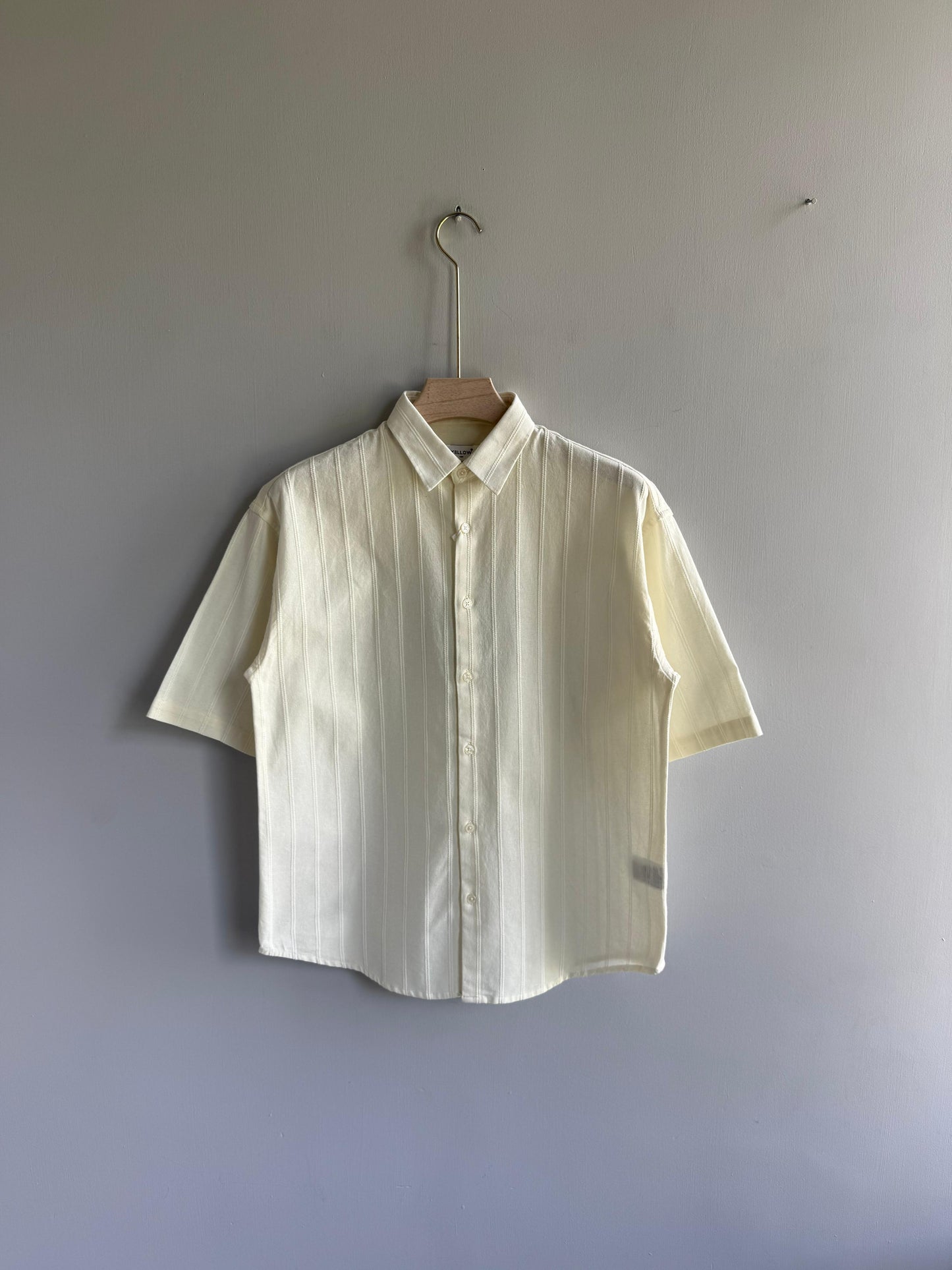 WHITE OVERSIZE IMPORTED STRIPE SHIRT