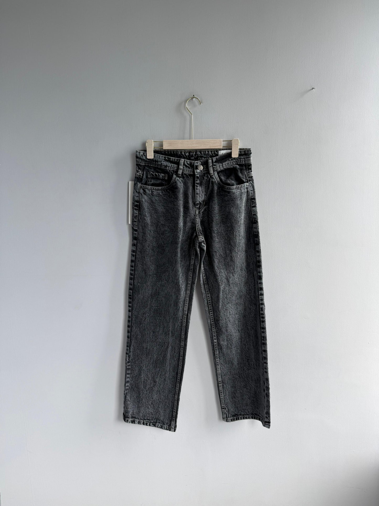 DARK GARY LOOSE FIT DENIM TROUSERS
