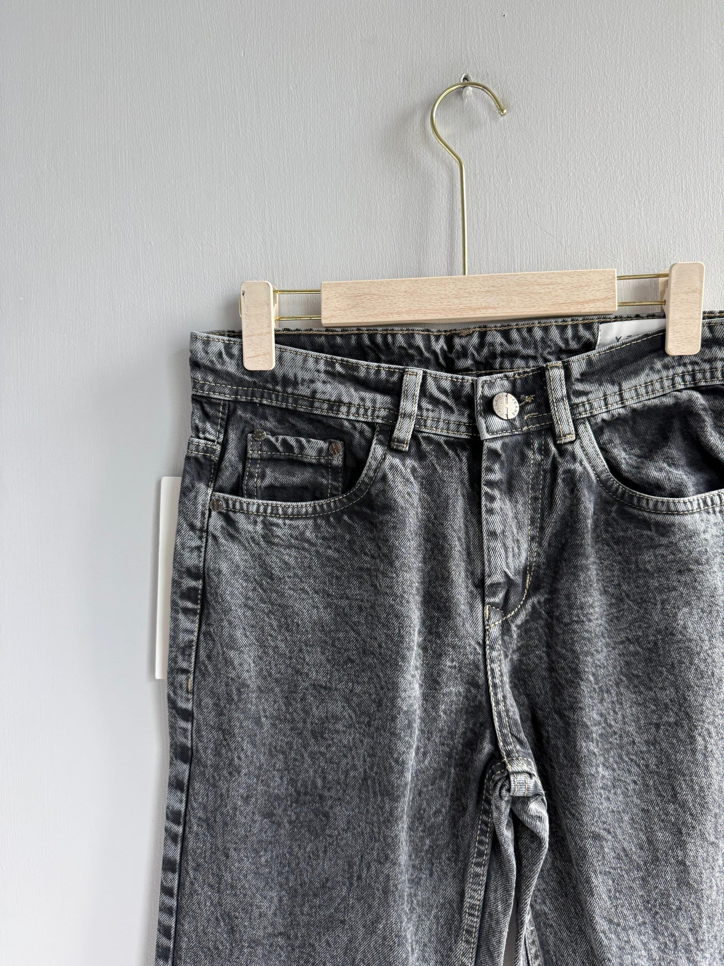 DARK GARY LOOSE FIT DENIM TROUSERS