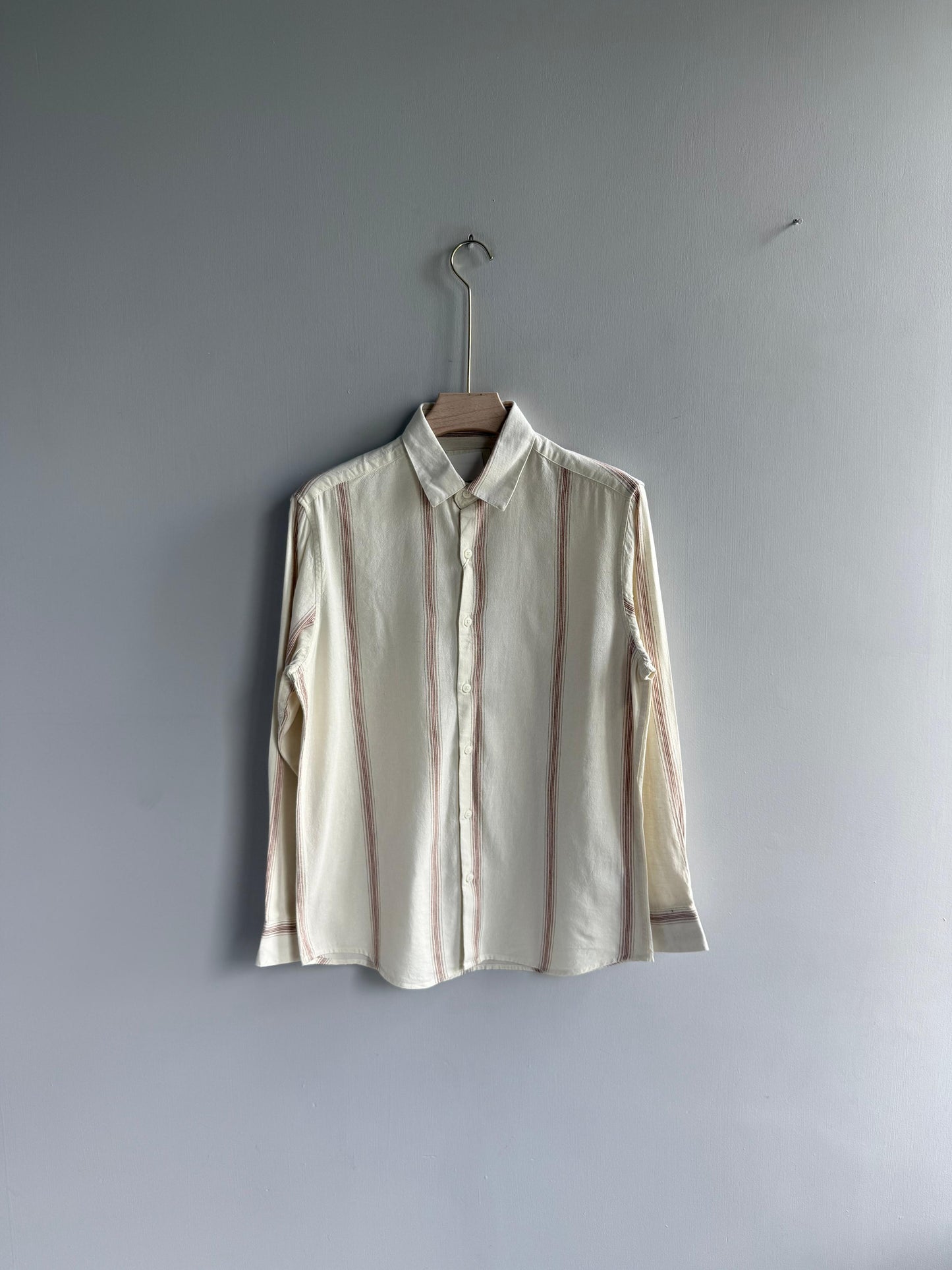 LIGHT BROWN STRIPE IMPORTED SHIRT